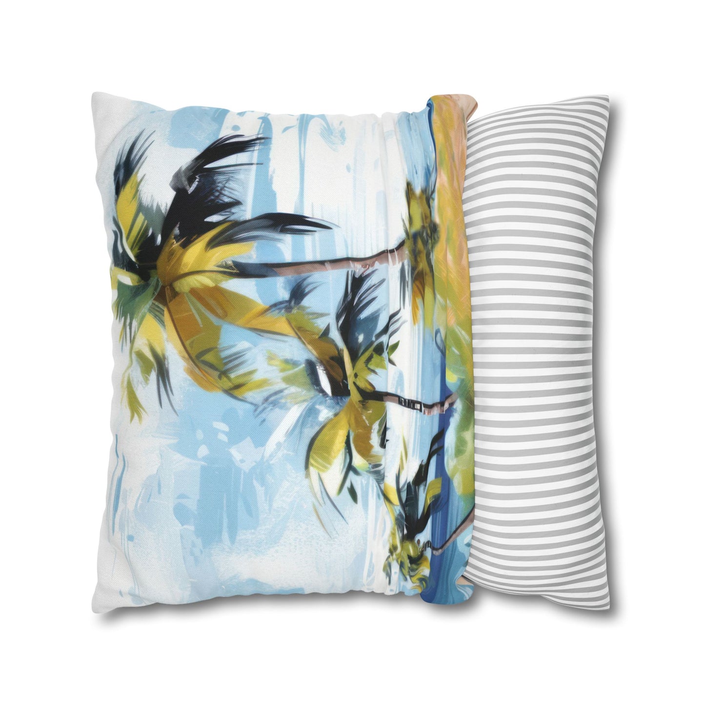 Tropical Retreat Printed Square Pillow Cover (no insert) - Multiple Sizes (14"x14", 16"x16", 18"x18", 20"x20"), Includes zipper closure