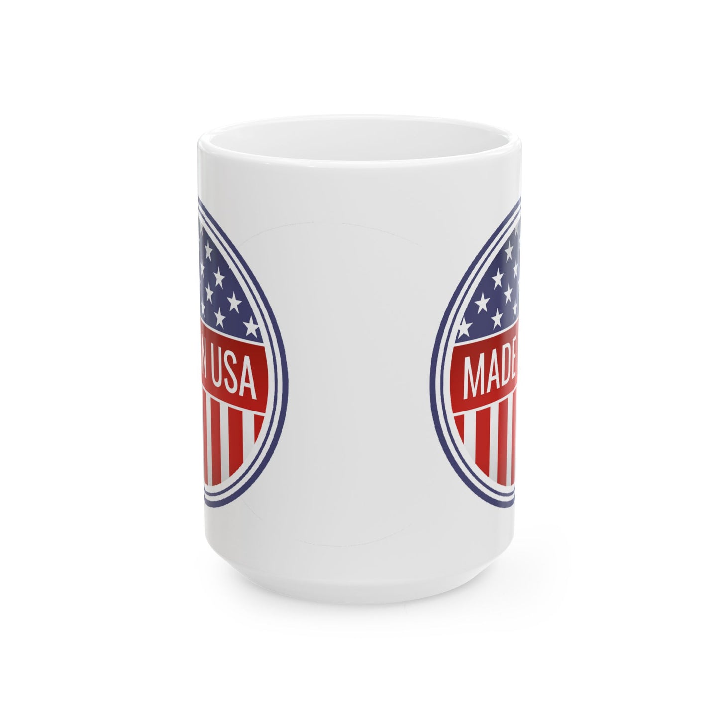Made in USA Mug - 11 oz. & 15 oz. size options - Patriotic Ceramic Mug, Independence Day Gift, American Flag Coffee Cup, USA Drinkware