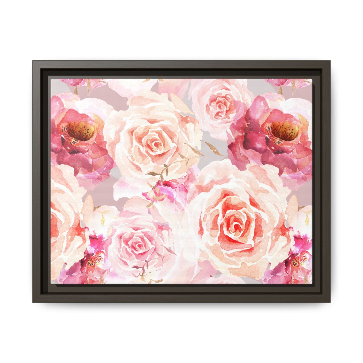 Bohemian Rose Framed Matte Canvas Art - Multiple Frame Colors & Size Options