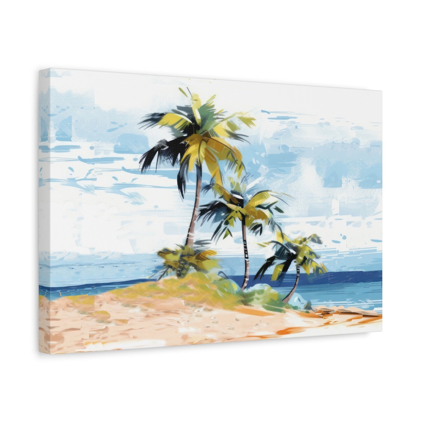 Tropical Retreat Canvas Wall Art Print - Multiple Sizing Options - Tropical Canvas Print, Coastal Wall Art, Beach Decor, Palm Tree Artwork