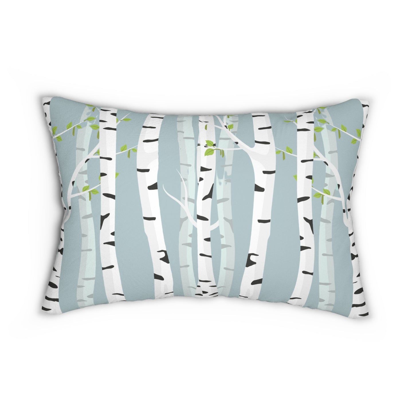 White Birch Printed Lumbar Pillow with Insert (20" x 14") - Includes insert and zipper closure