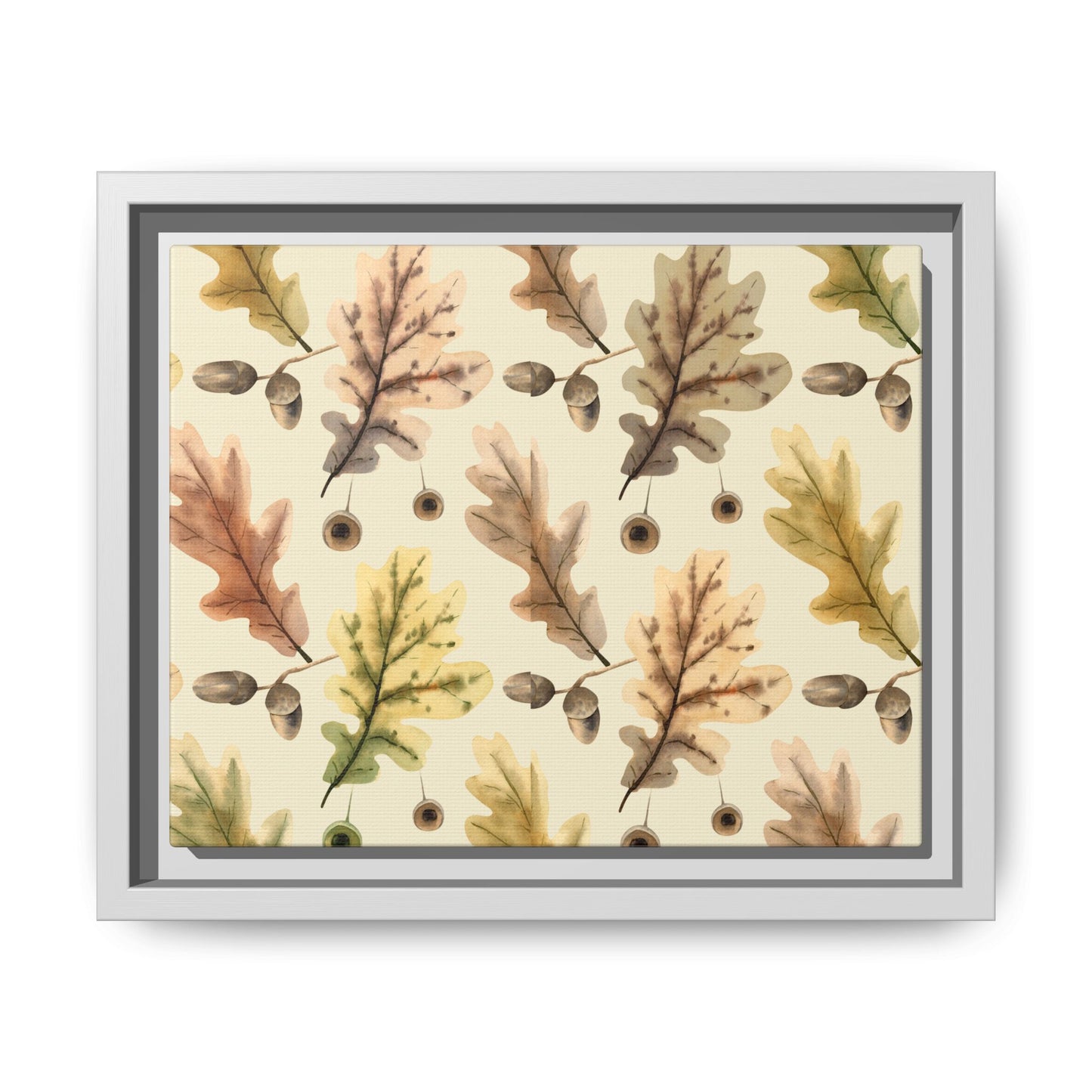 Oak Leaves Framed Matte Canvas Art - Multiple Frame Colors & Size Options