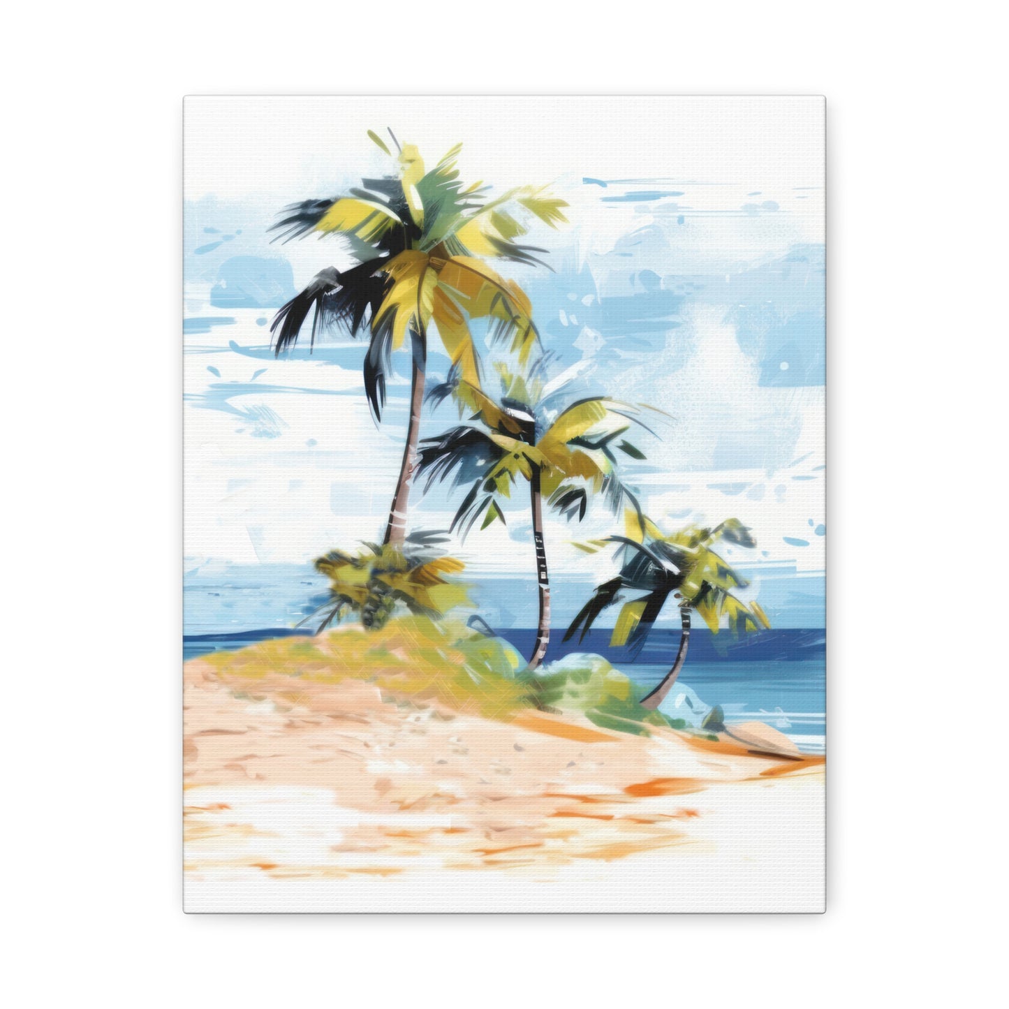 Tropical Retreat Canvas Wall Art Print - Multiple Sizing Options - Tropical Canvas Print, Coastal Wall Art, Beach Decor, Palm Tree Artwork