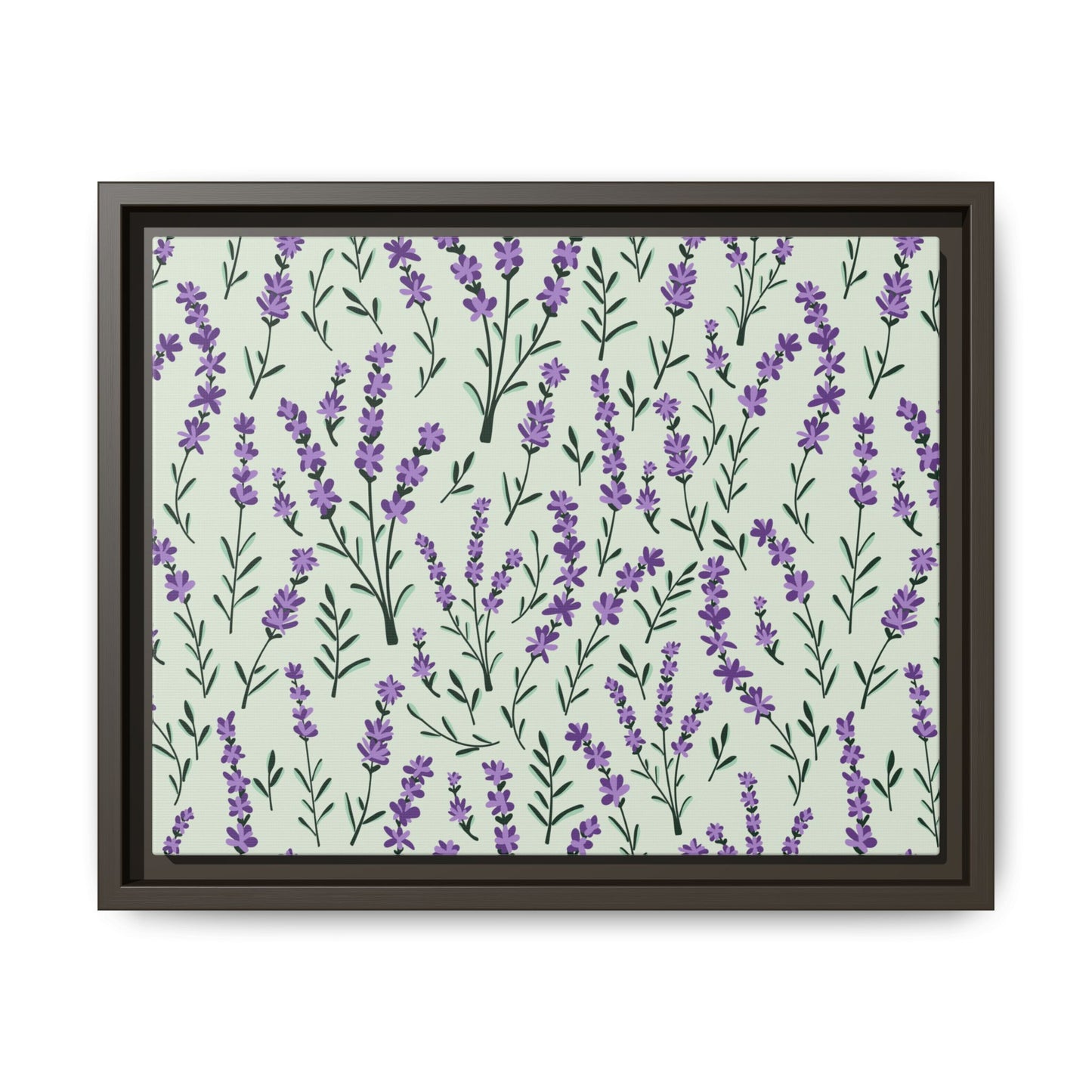 Lavender Sage Framed Matte Canvas Art - Multiple Frame Color & Size Options