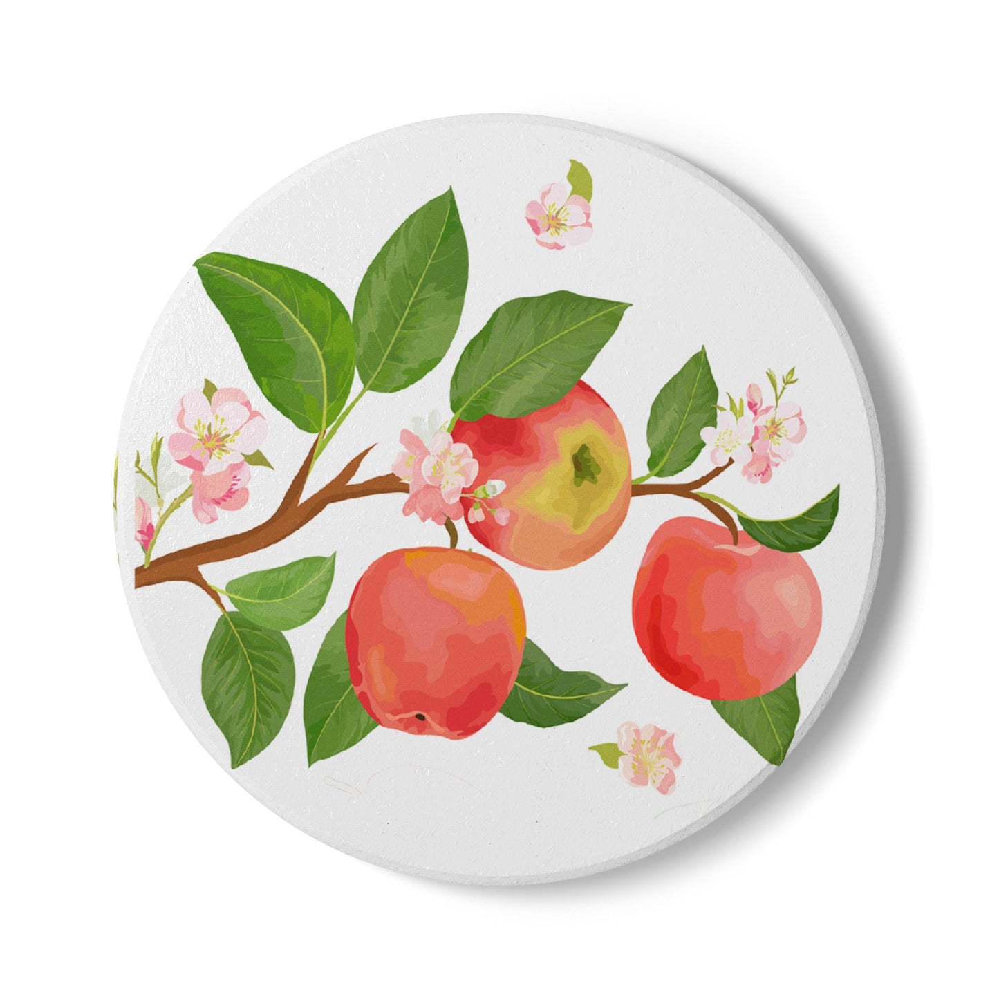 Apple Harvest - Ceramic Tile Coaster, Cork Backed - Round or Square Size Choices, Perfect for Apple Home Decor & Gifts - Priced per coaster