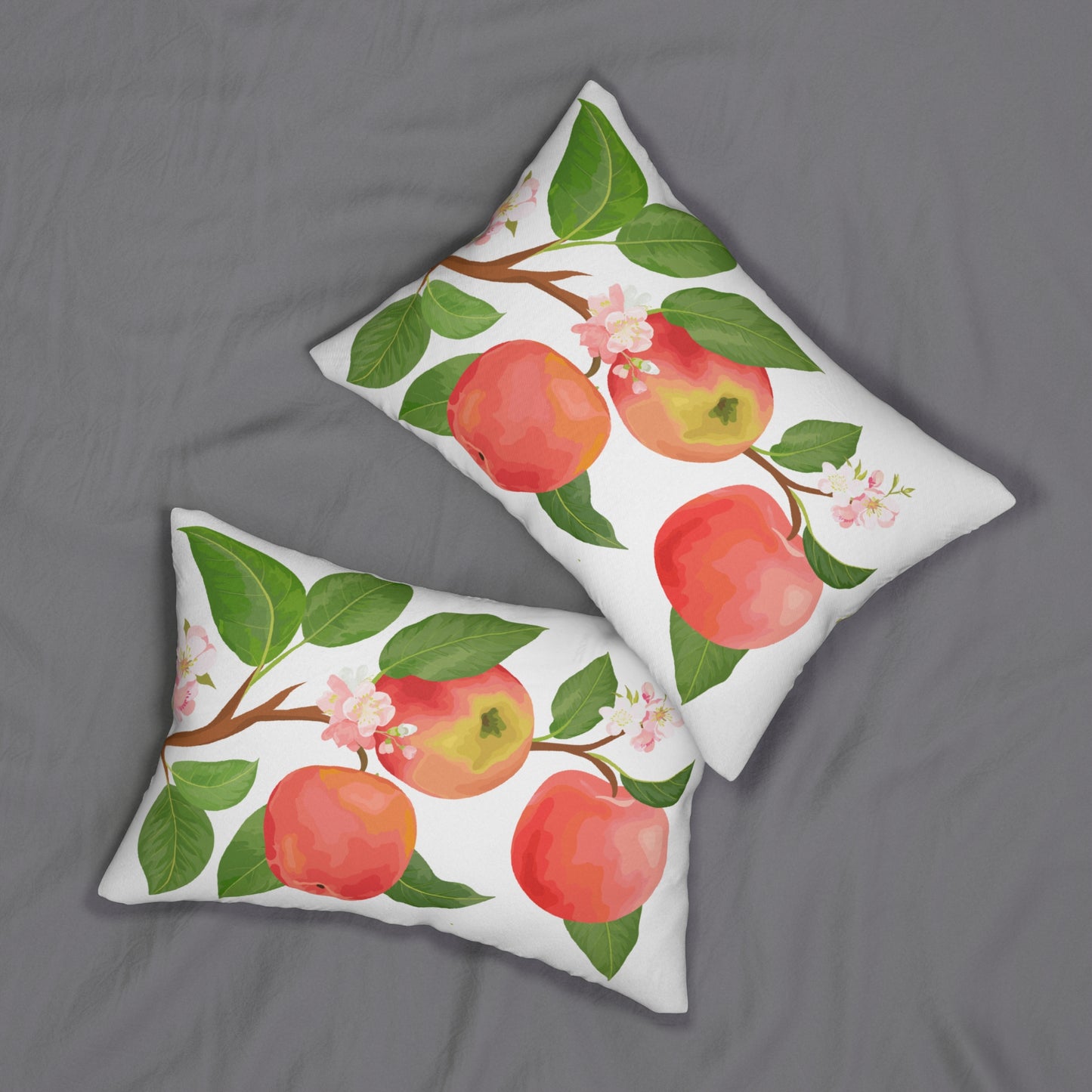 Apple Harvest Printed Lumbar Pillow with Insert (20" x 14") - Includes insert and zipper closure
