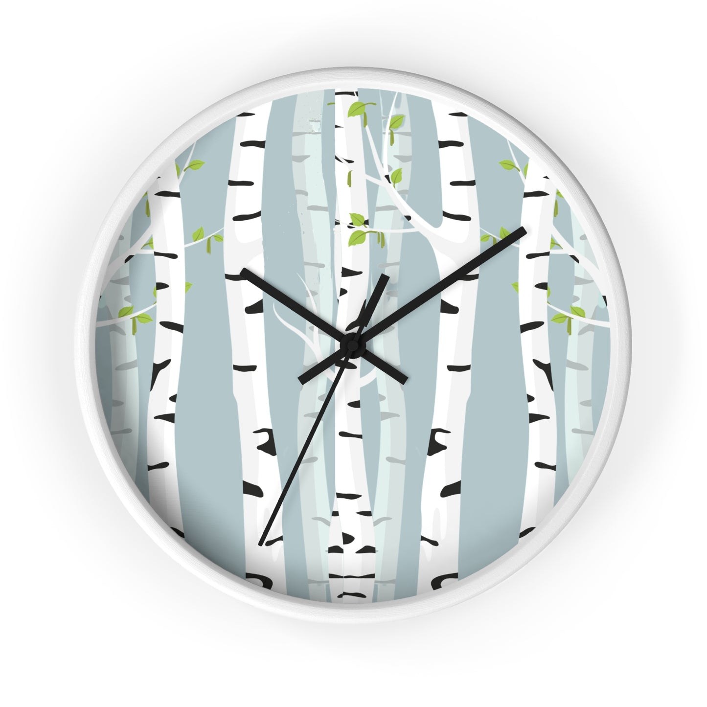 White Birch Wall Clock - Select from Black, White or Natural Wood Color