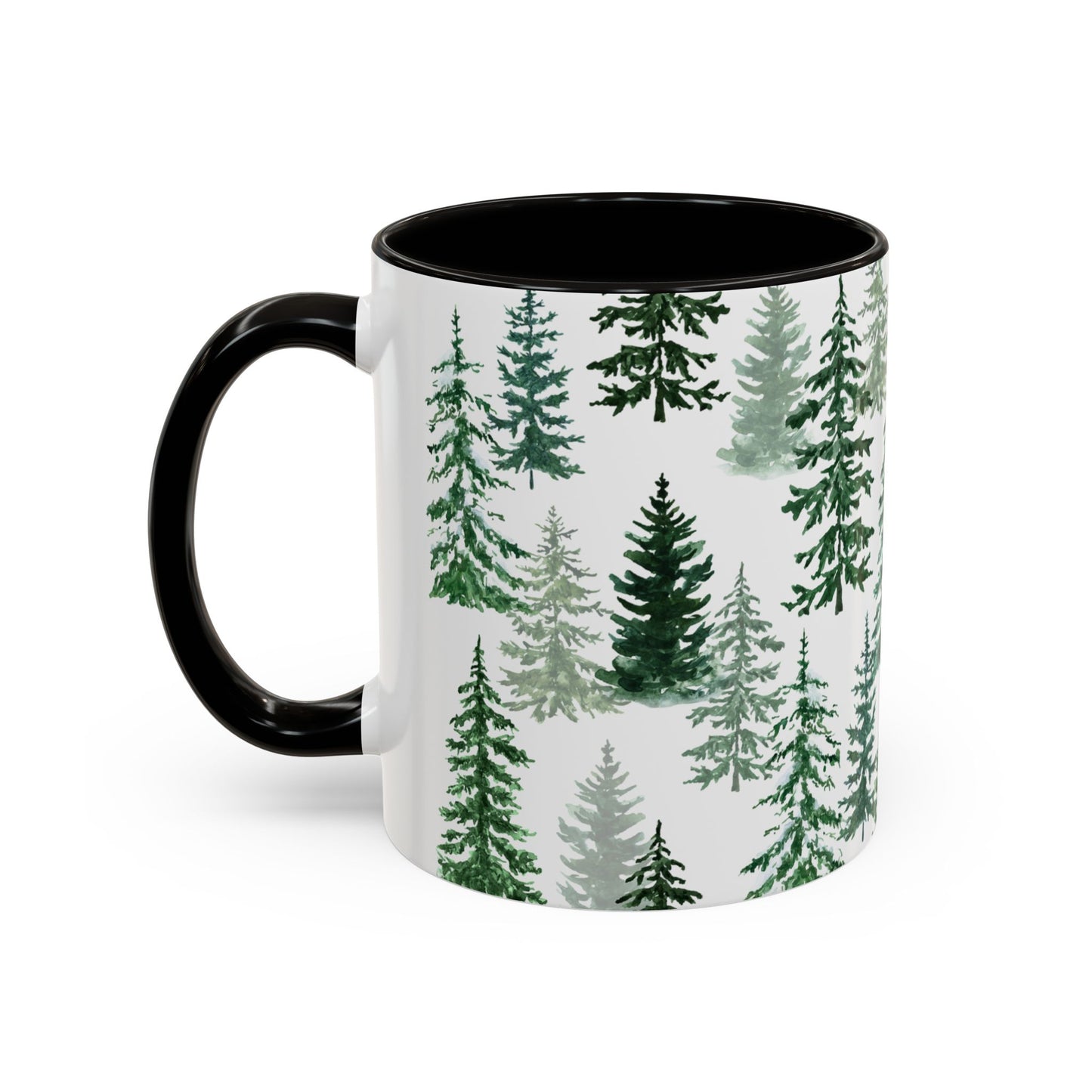 Fraser Fir Mug, 11 oz. & 15 oz. size options, Black or Green options - Christmas Mugs, Winter Coffee Mug, Christmas Coffee Cup Gift