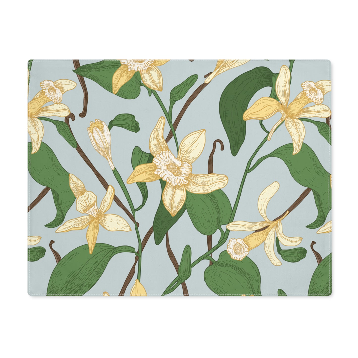 Vanilla Bean Placemat - 18" × 14" Cotton Twill - 1 count- Elegant Dining Decor, Spring Table Setting, Kitchen Accessories, Gift for Housewarming, Botanical Design