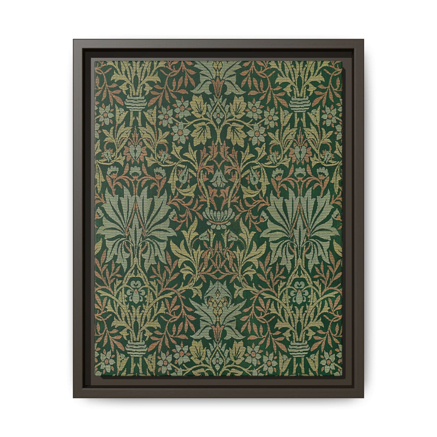 Flower Garden Framed Matte Canvas Art - Multiple Frame Colors & Size Options