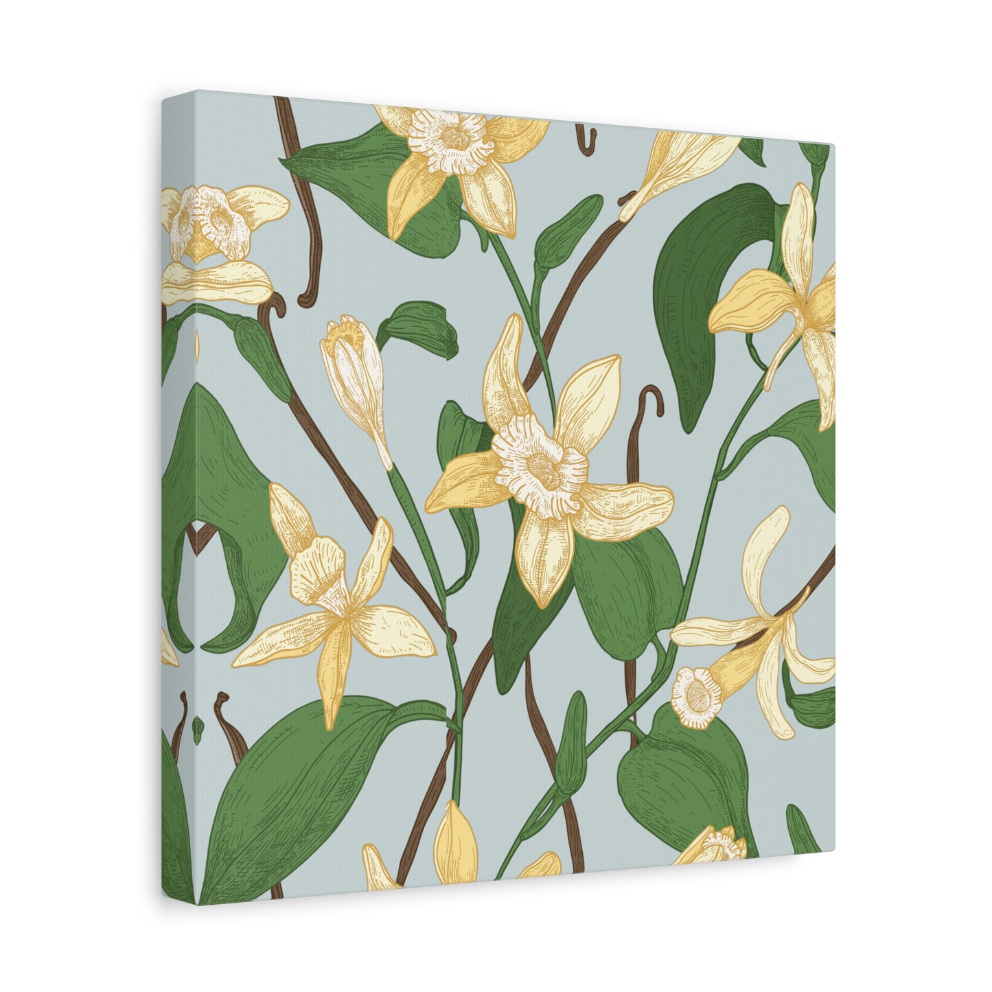 Vanilla Bean Canvas Art Print - Multiple Sizing Options - Vanilla Floral Canvas Wall Art, Botanical Home Decor, Spring Decoration, Gift for Her