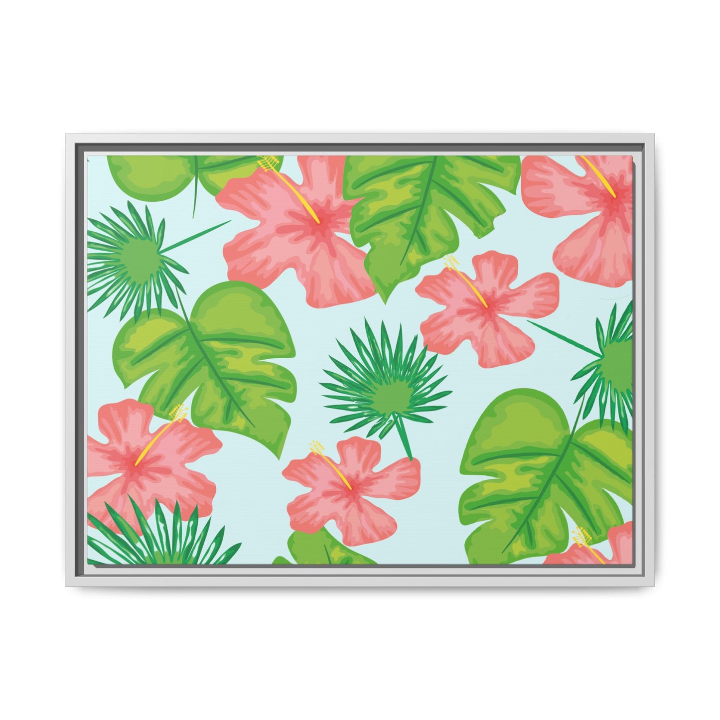 Tropical Island Framed Matte Canvas Art - Multiple Frame Colors & Size Options