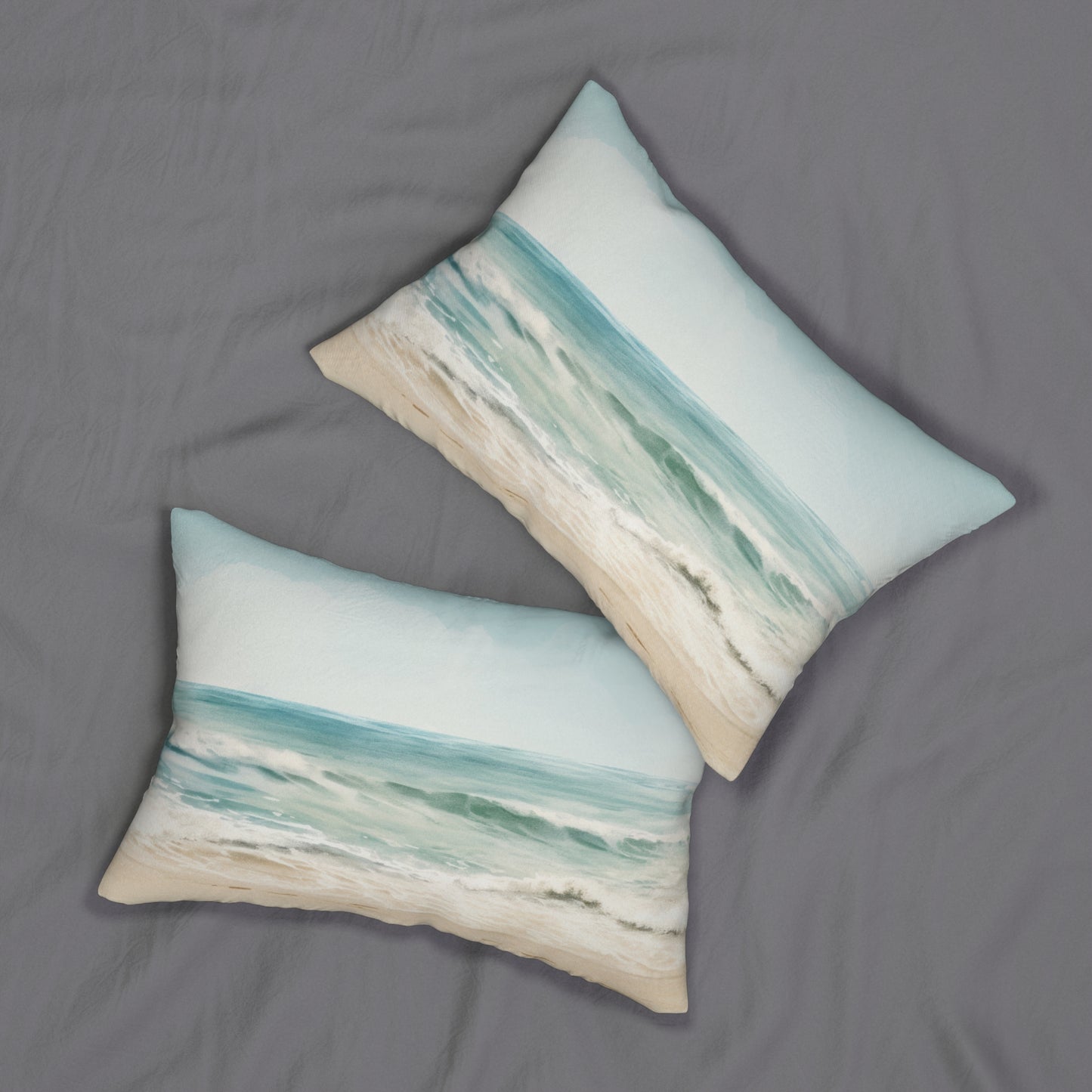 Ocean Breeze Printed Lumbar Pillow with Insert (20" x 14") - Includes insert and zipper closure