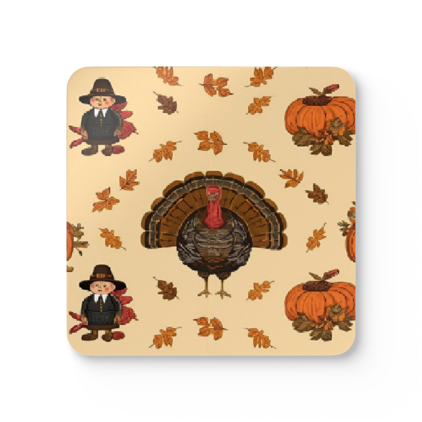 Thanksgiving Turkeys Coasters - Set of 4, Thanksgiving Coasters, Fall Table Decor, Coaster Gift Set, Cork Backed Coasters, Autumn Home Decor, Thanksgiving Drink Coasters