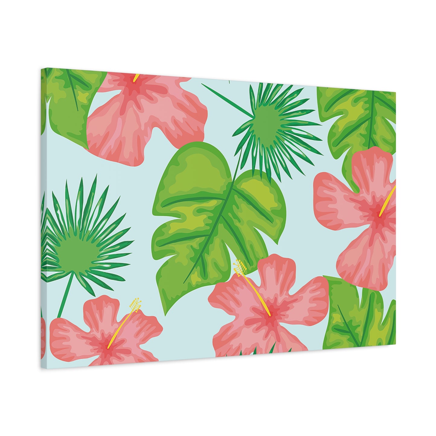 Tropical Island Canvas Art Print - Multiple Sizing Options - Tropical Art Wall Print, Floral Matte Canvas Home Decor
