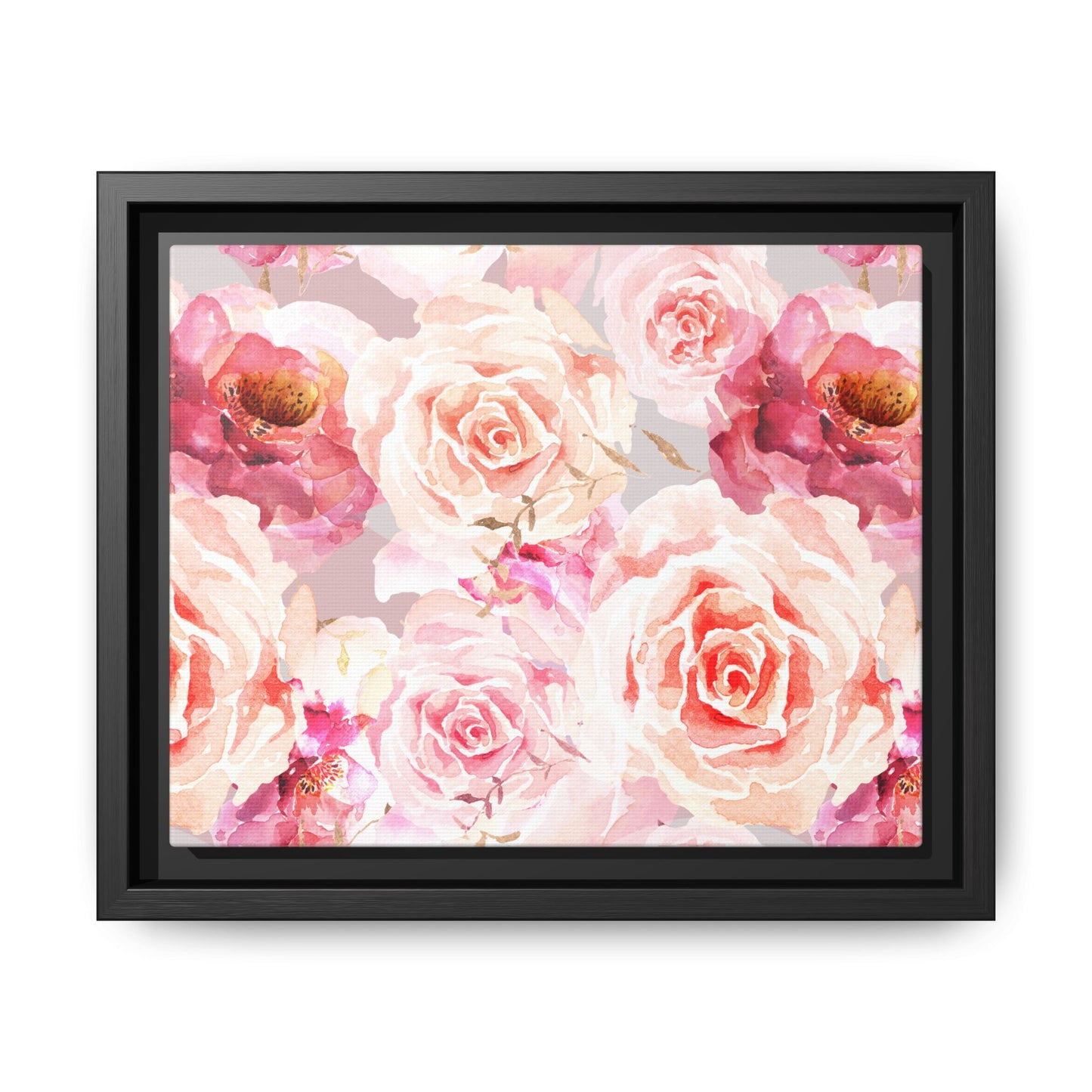 Bohemian Rose Framed Matte Canvas Art - Multiple Frame Colors & Size Options