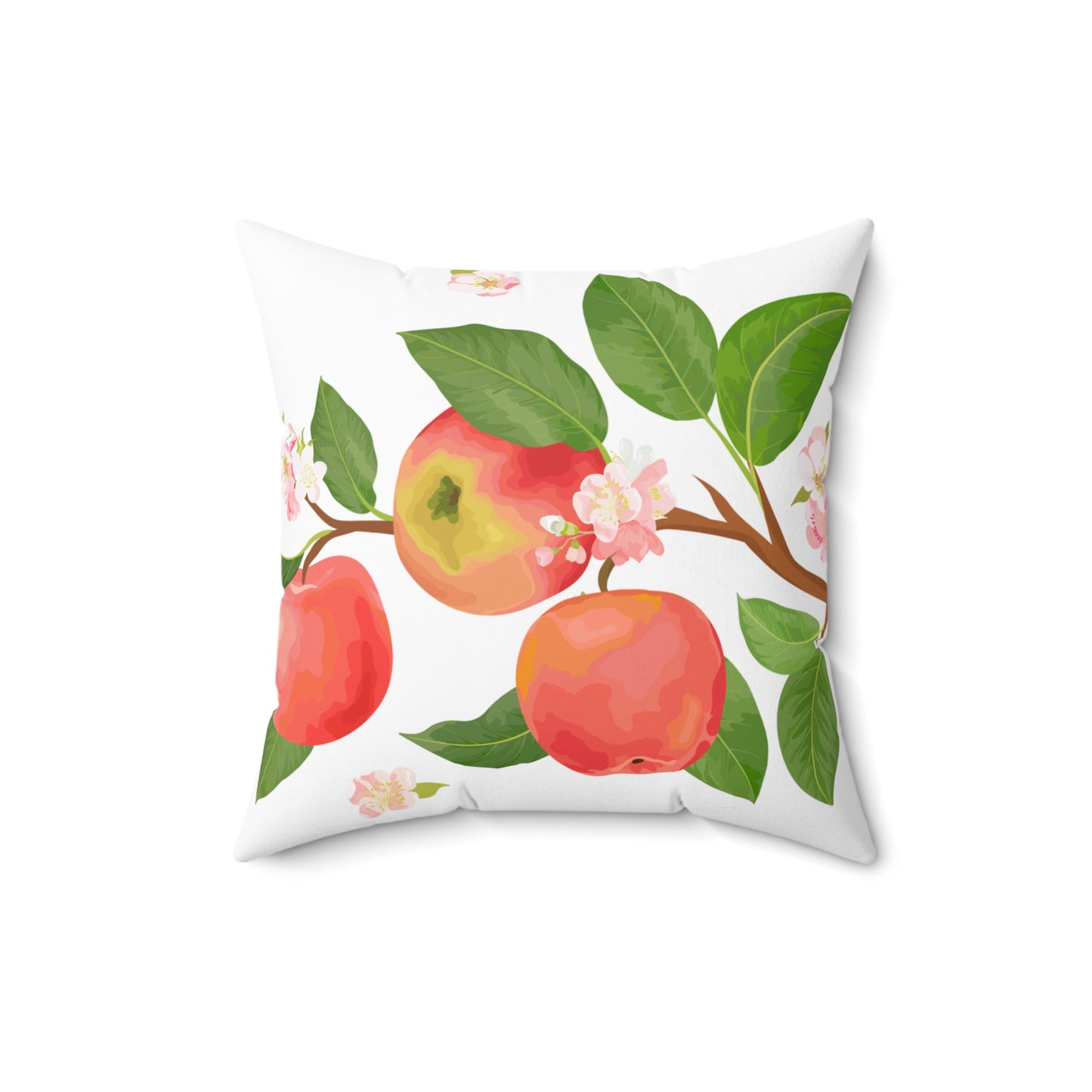 Apple Harvest Printed Square Pillow Cover with Insert - Multiple Sizes (14"x14", 16"x16", 18"x18", 20"x20"), Includes insert and zipper closure