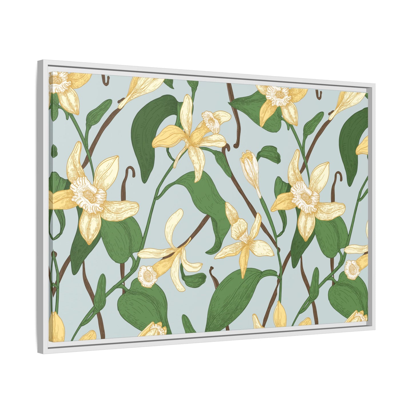 Vanilla Bean Framed Matte Canvas Art - Multiple Frame Colors & Size Options