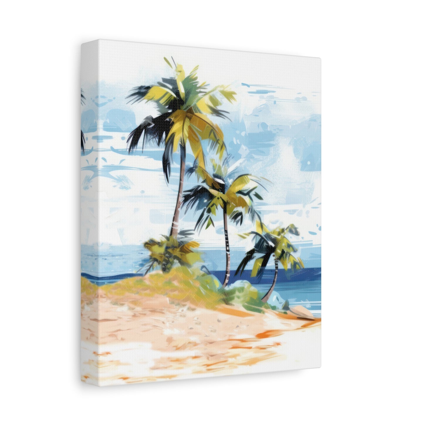 Tropical Retreat Canvas Wall Art Print - Multiple Sizing Options - Tropical Canvas Print, Coastal Wall Art, Beach Decor, Palm Tree Artwork
