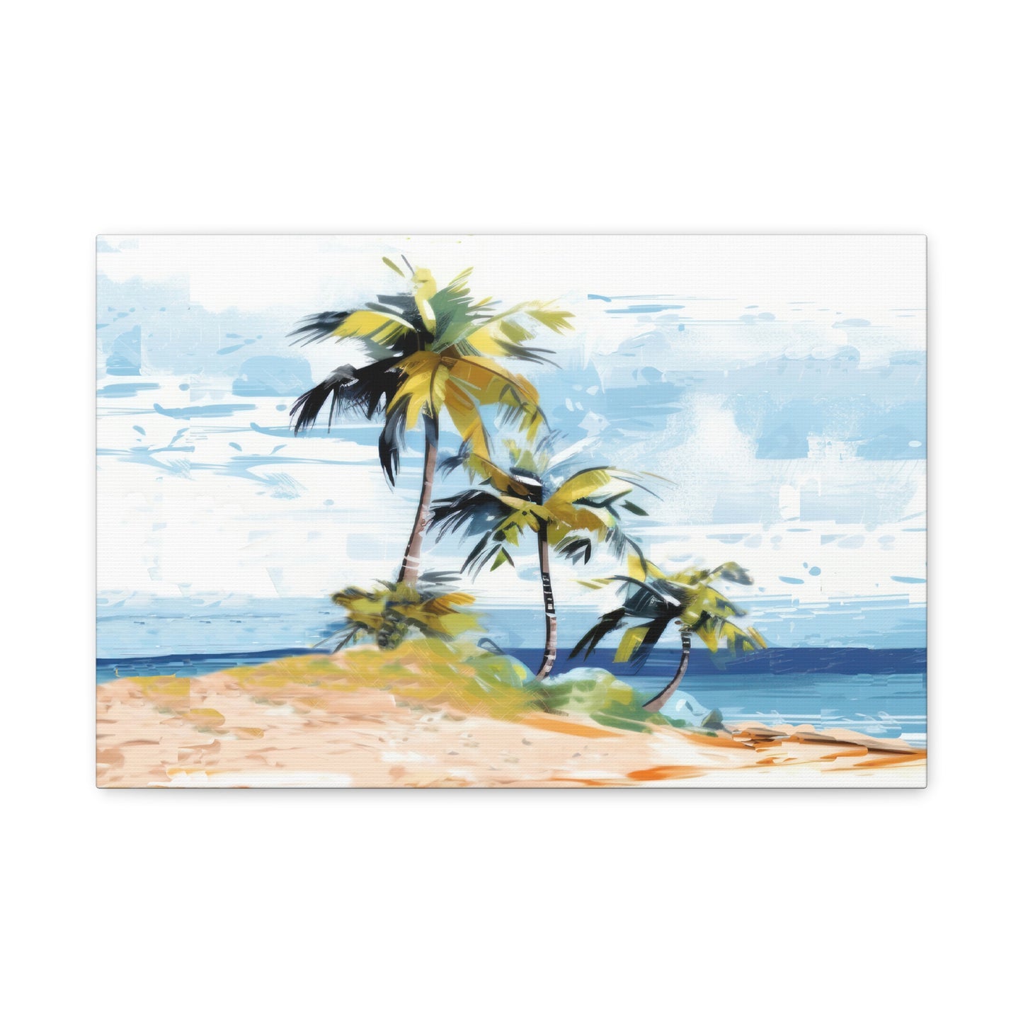 Tropical Retreat Canvas Wall Art Print - Multiple Sizing Options - Tropical Canvas Print, Coastal Wall Art, Beach Decor, Palm Tree Artwork