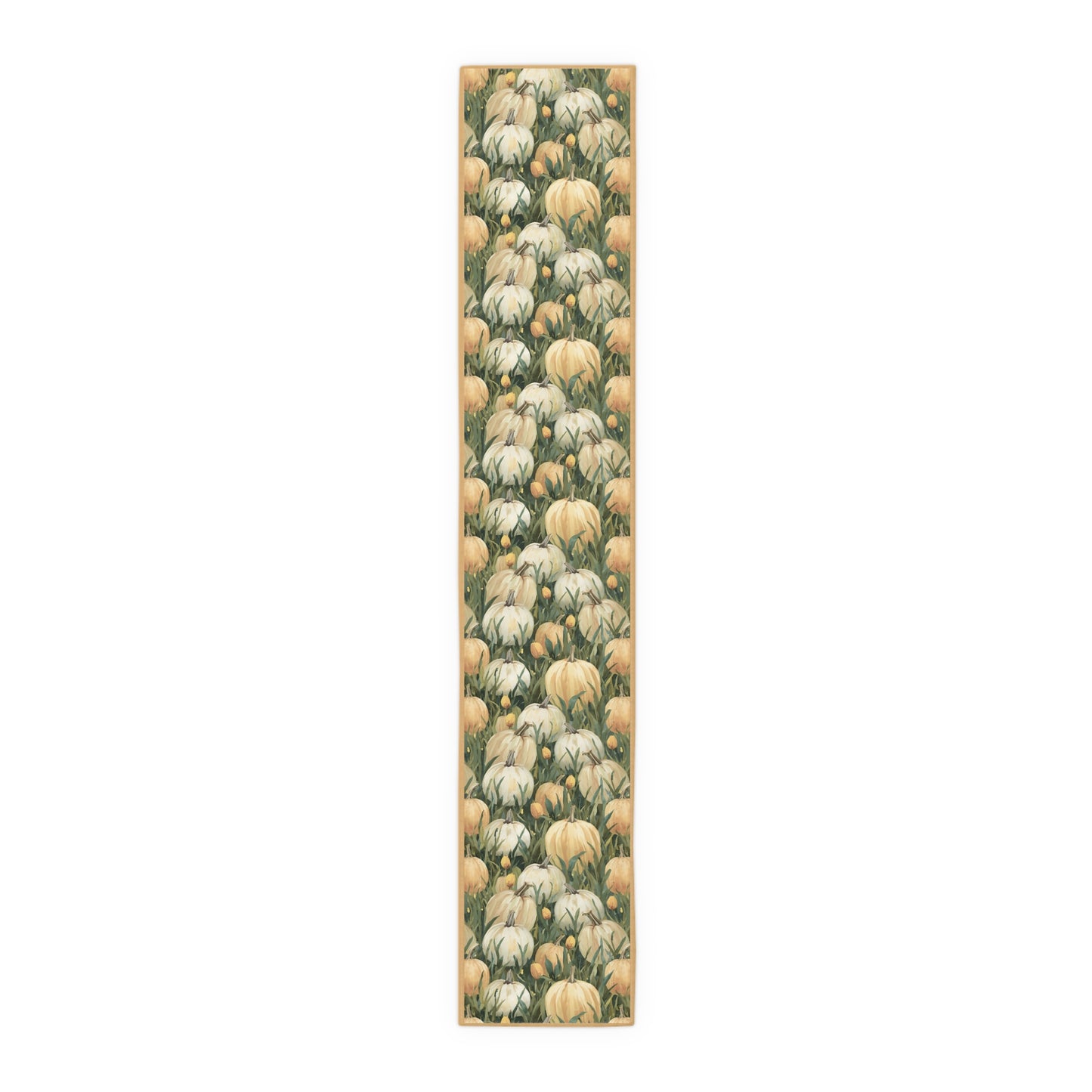 Pumpkin Patch Table Runner, 16" x 72" or 16" x 90" Sizes, Fall Table Decor, Thanksgiving Table Runner, Autumn Table Setting, Halloween Table Runner - Cotton Twill or Polyester material choices