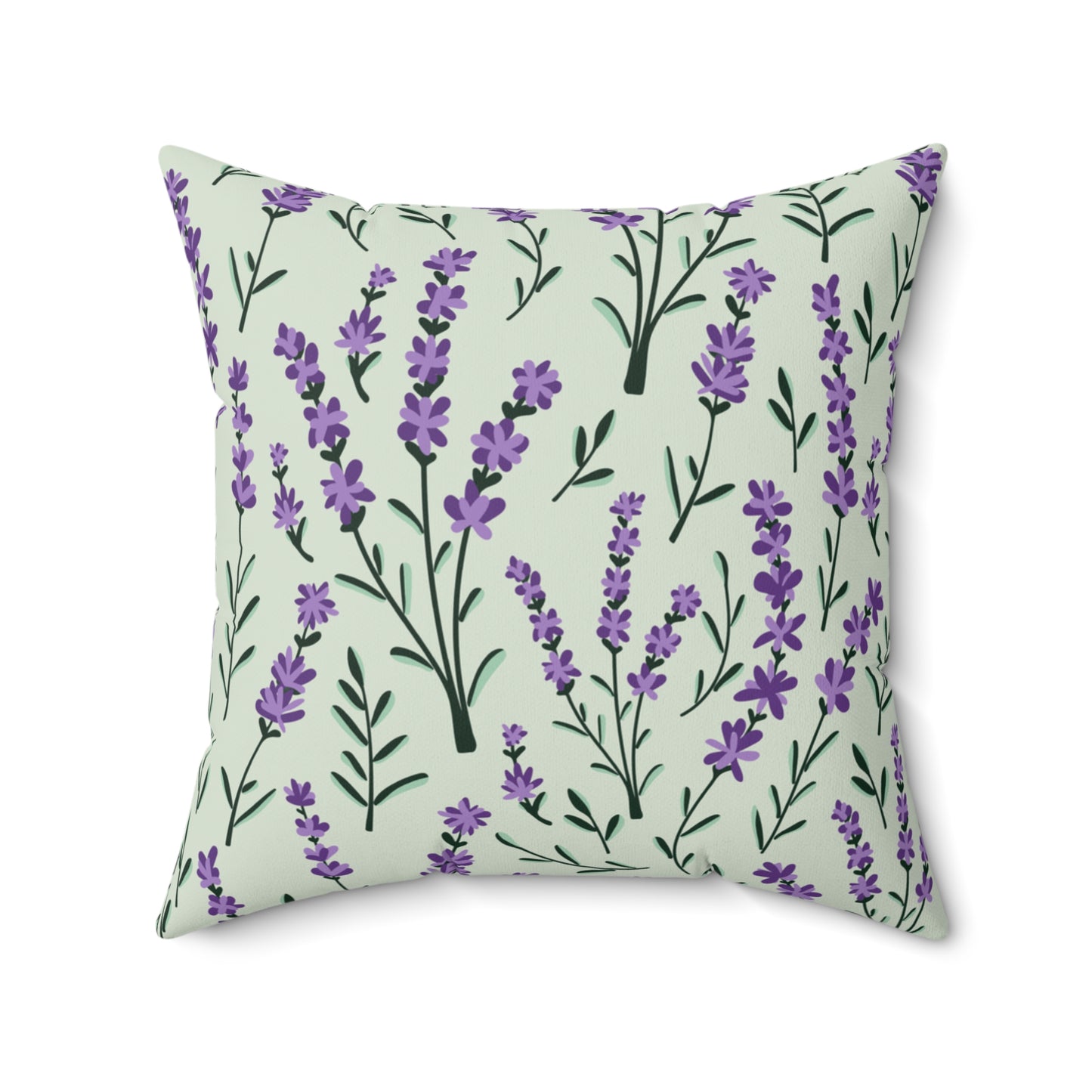 Lavender Sage Printed Square Pillow Cover with Insert - Multiple Sizes (14"x14", 16"x16", 18"x18", 20"x20"), Includes insert and zipper closure