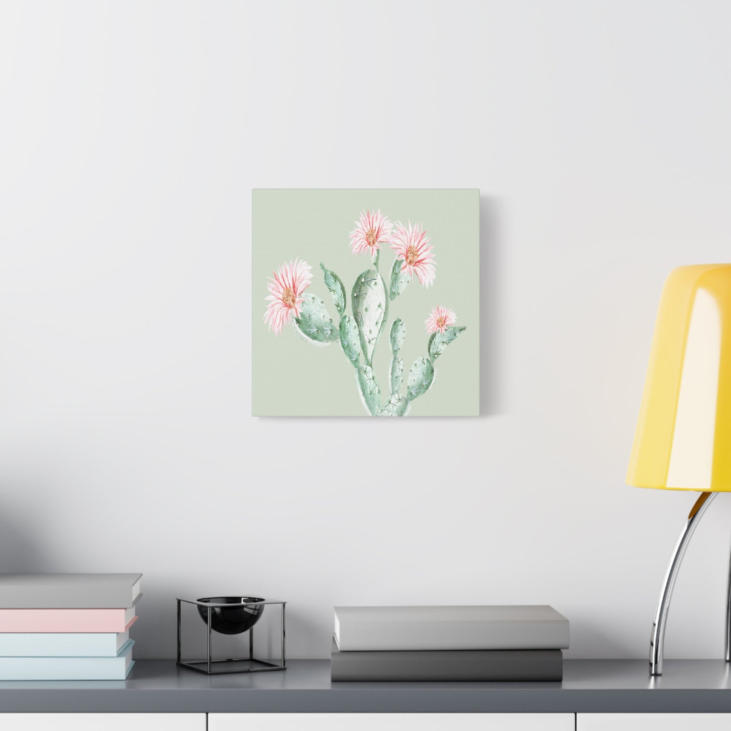 Cactus Flower Canvas Art Wall Print - Multiple Sizing Options - Cactus Floral Art Canvas, Western Home Decor, Nature Lovers Gift, Cactus Artwork