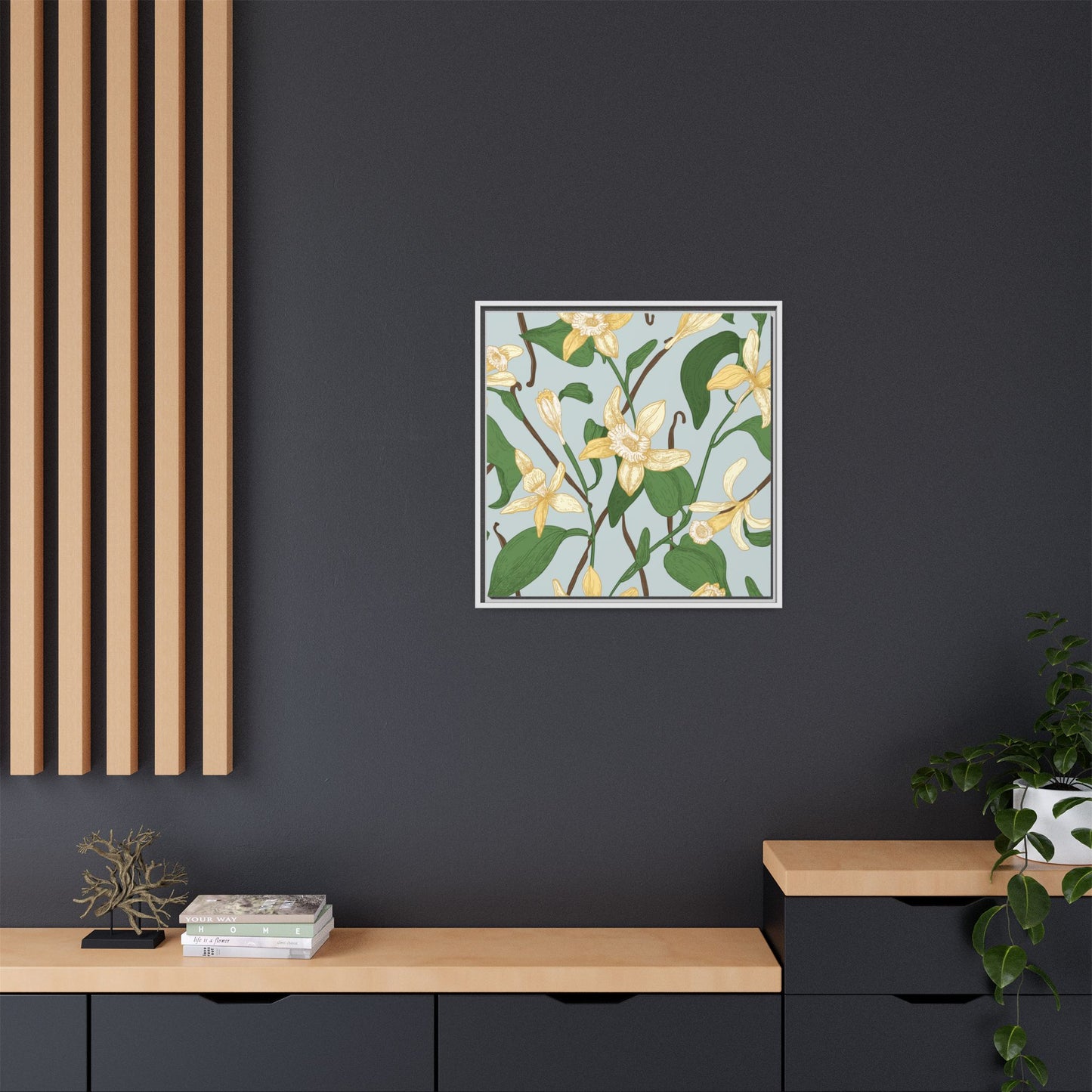 Vanilla Bean Framed Matte Canvas Art - Multiple Frame Colors & Size Options