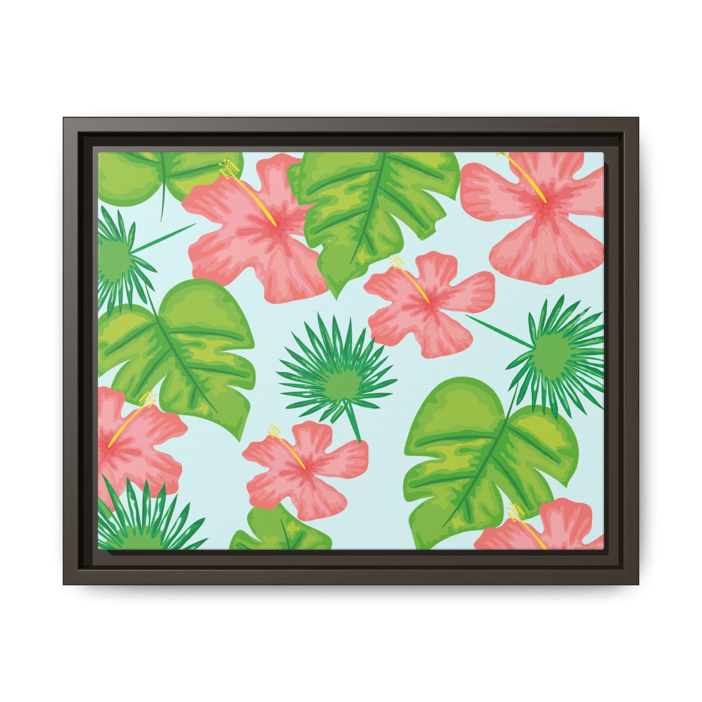 Tropical Island Framed Matte Canvas Art - Multiple Frame Colors & Size Options