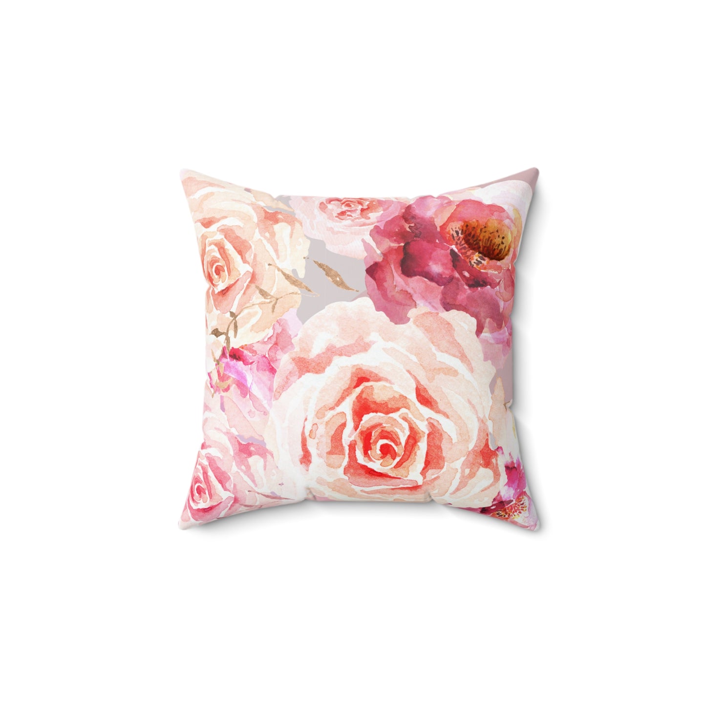 Bohemian Rose Printed Square Pillow Cover with Insert - Multiple Sizes (14"x14", 16"x16", 18"x18", 20"x20"), Includes insert and zipper closure