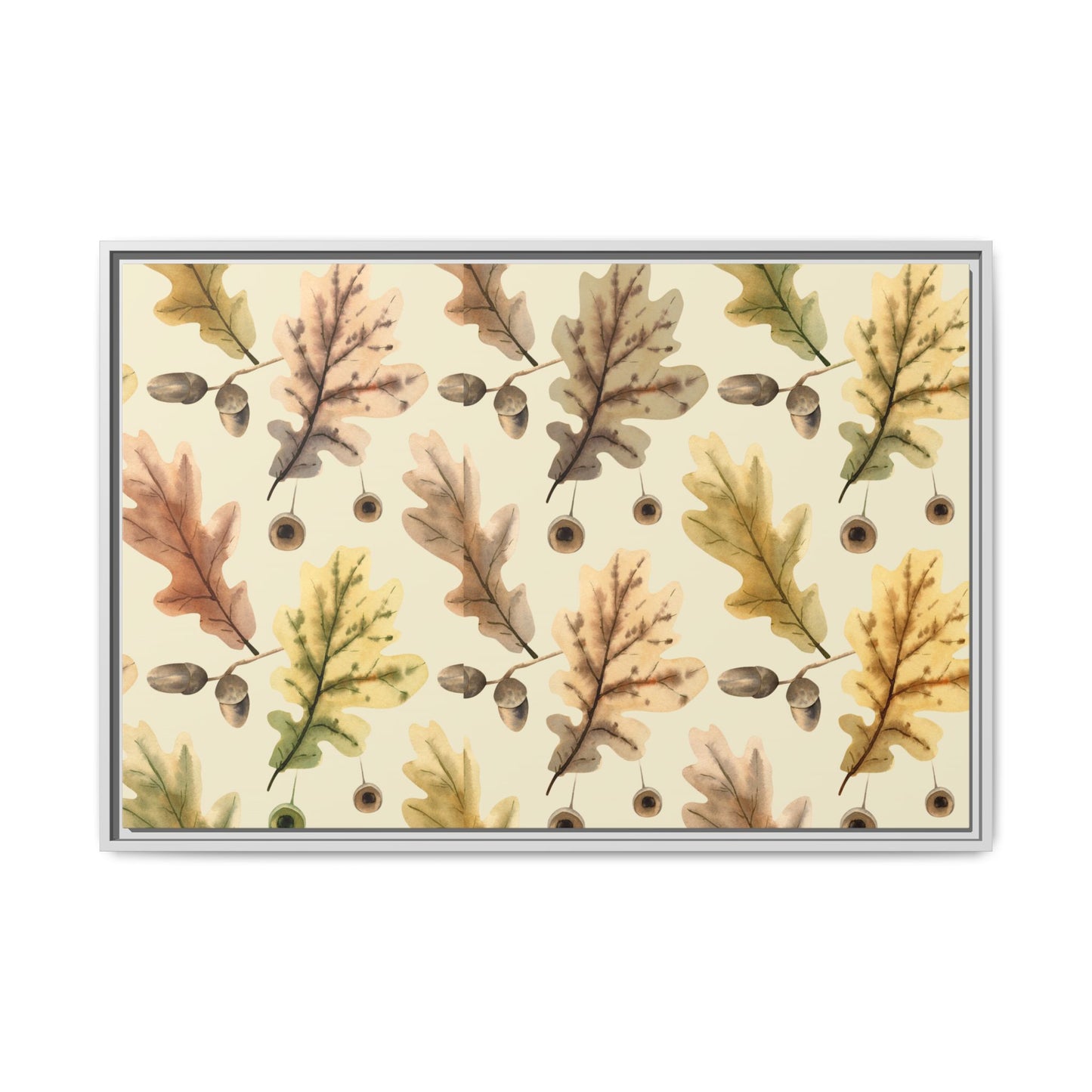 Oak Leaves Framed Matte Canvas Art - Multiple Frame Colors & Size Options