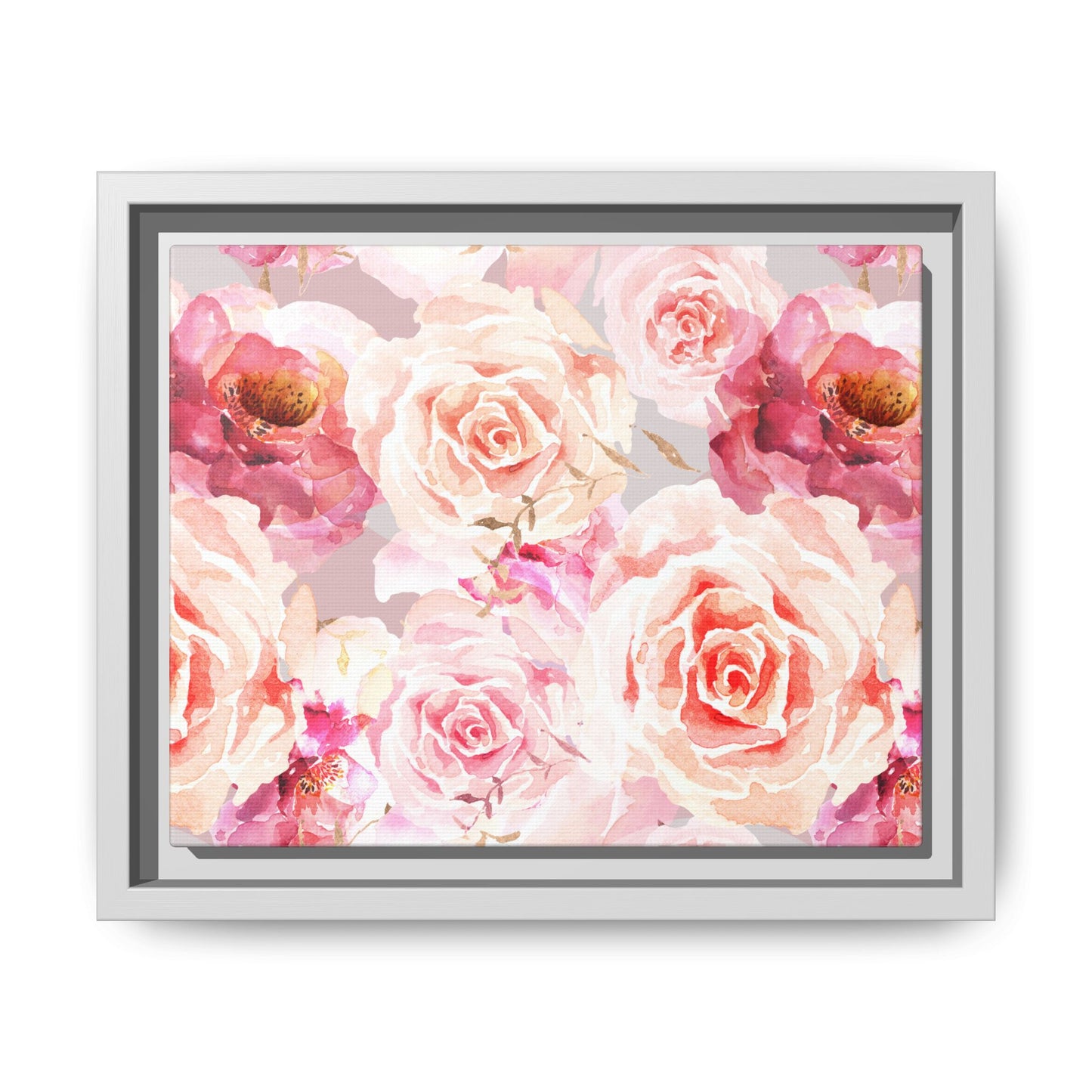 Bohemian Rose Framed Matte Canvas Art - Multiple Frame Colors & Size Options
