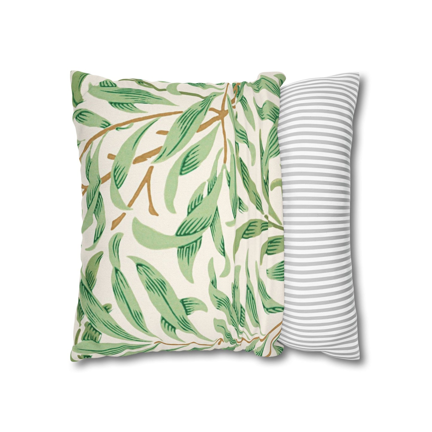 Willow Boughs Printed Square Pillow Cover (No Insert) - Multiple Sizes (14"x14", 16"x16", 18"x18", 20"x20"), Includes zipper closure