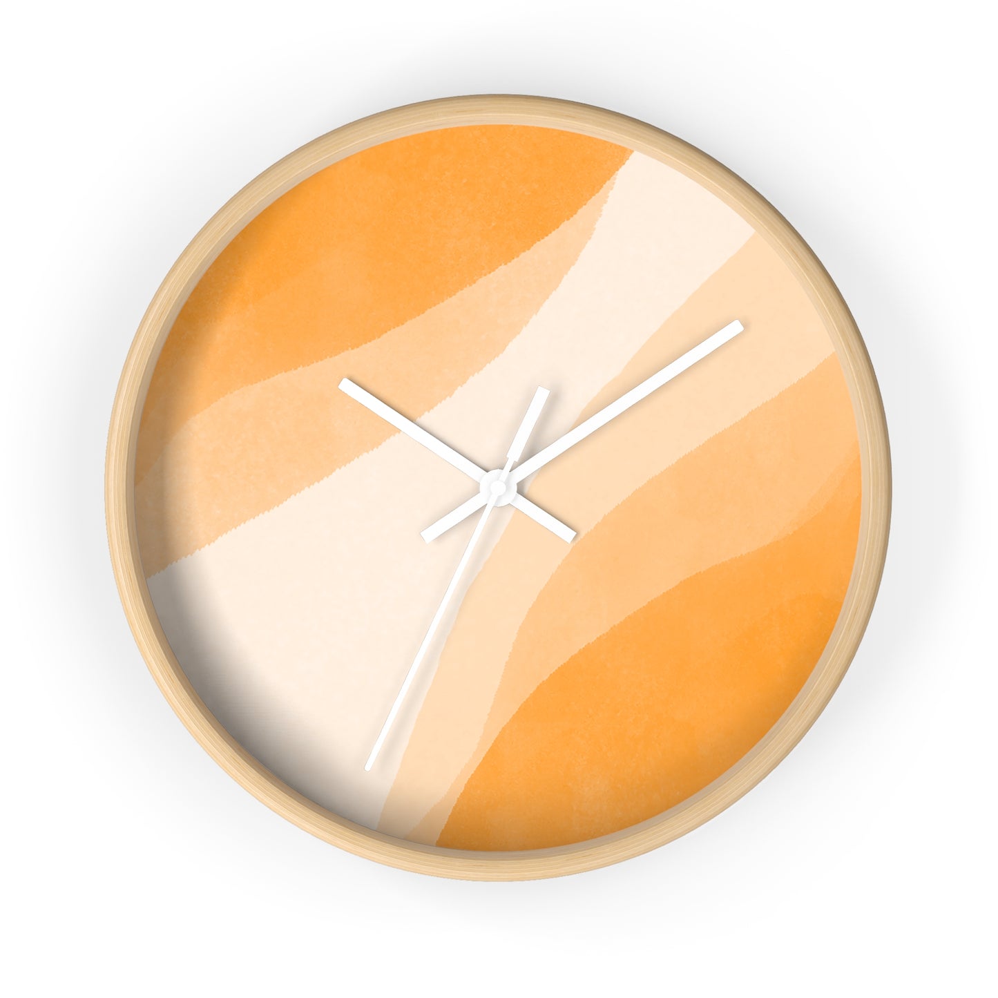 Orange Creamsicle Wall Clock - Select from Black, White or Natural Wood Color