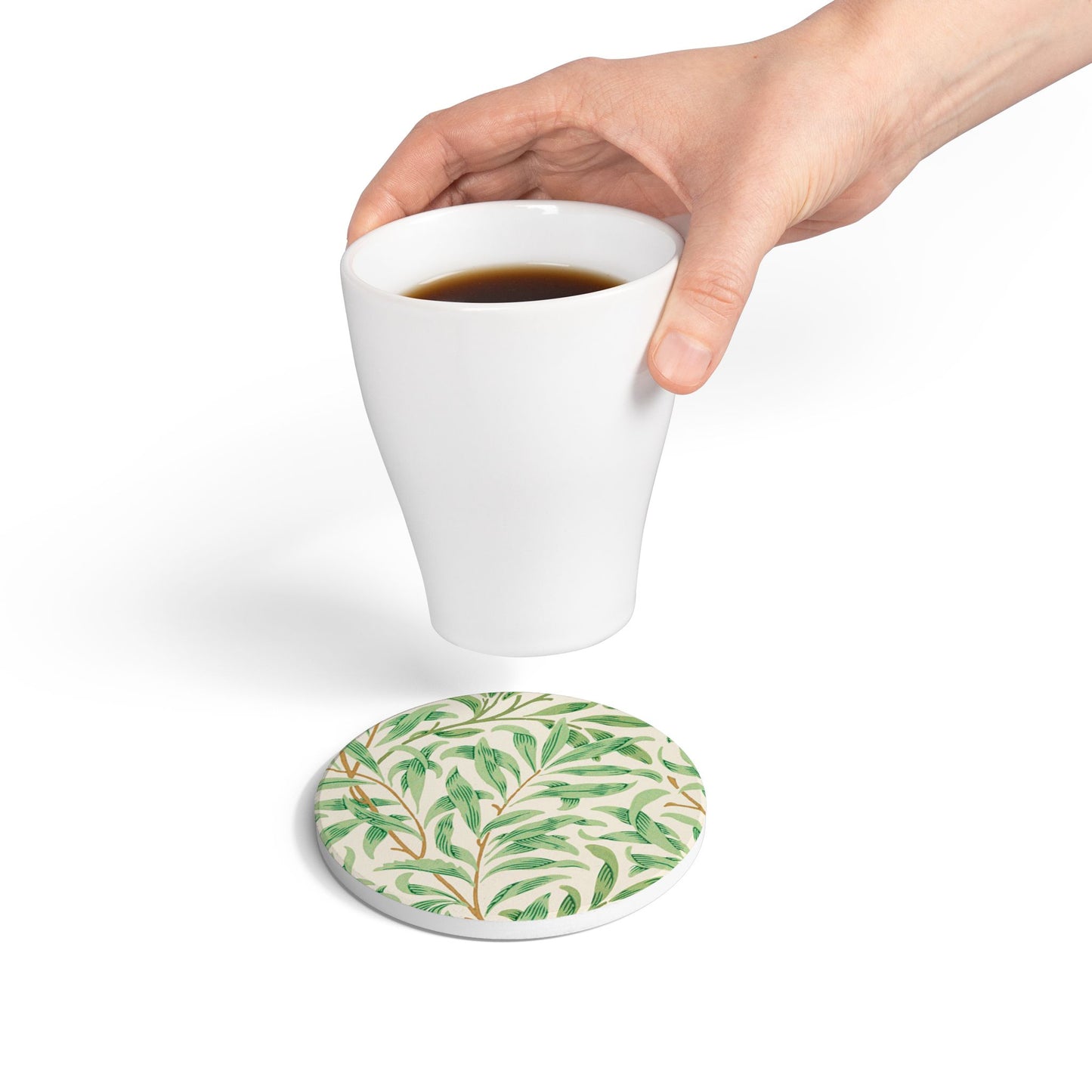Willow Boughs - Ceramic Tile Coaster, Cork Backed - Round or Square Size Choices, Perfect for Home Decor & Gifts - Priced per coaster