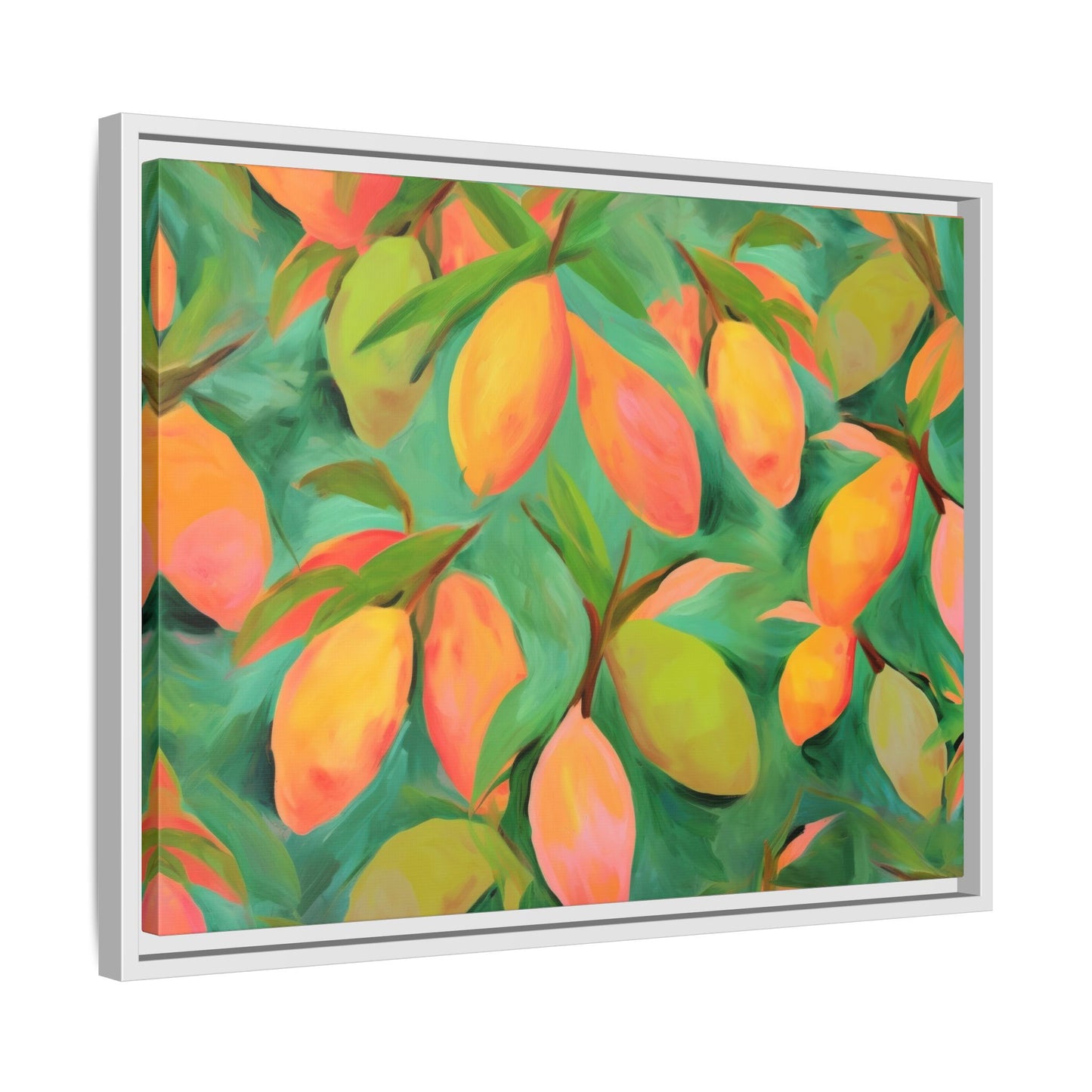 Mangoes Framed Matte Canvas Art - Multiple Frame Color & Size Options