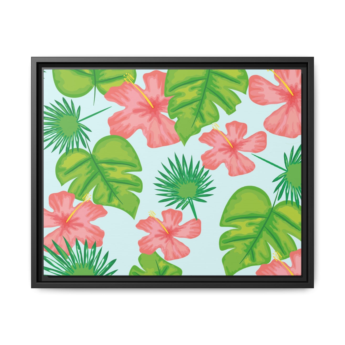 Tropical Island Framed Matte Canvas Art - Multiple Frame Colors & Size Options