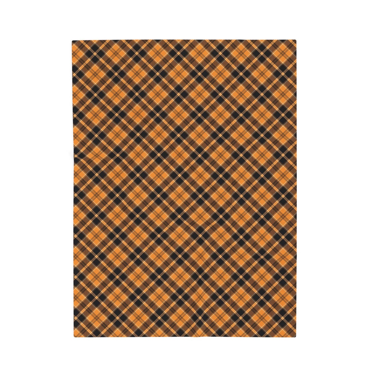 Halloween Plaid Velveteen Plush Blanket - Multiple Sizes (30"x40", 50"x60", 60"x80") Warm Throw for Fall Decor, Perfect Gift for Home, Halloween & Thanksgiving Throw Blanket