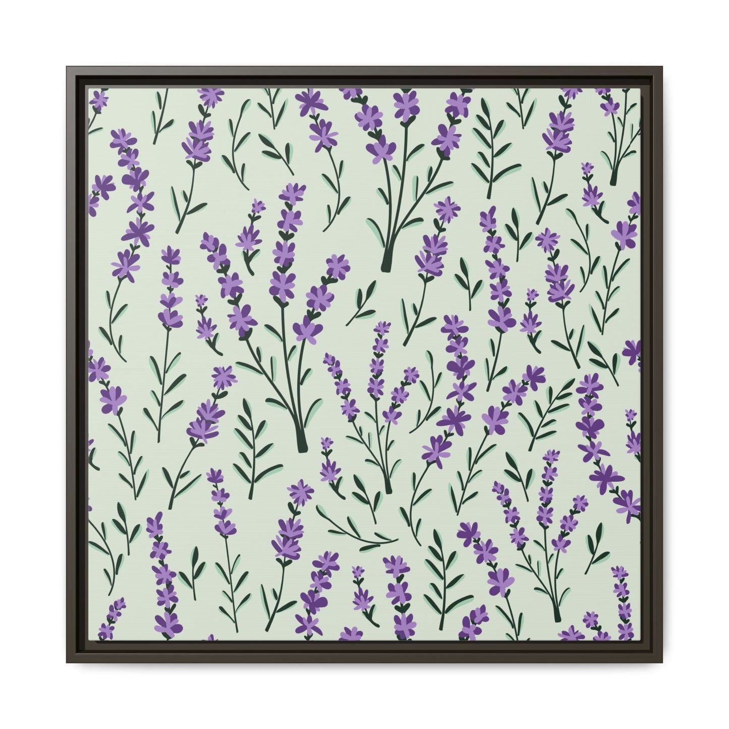Lavender Sage Framed Matte Canvas Art - Multiple Frame Color & Size Options