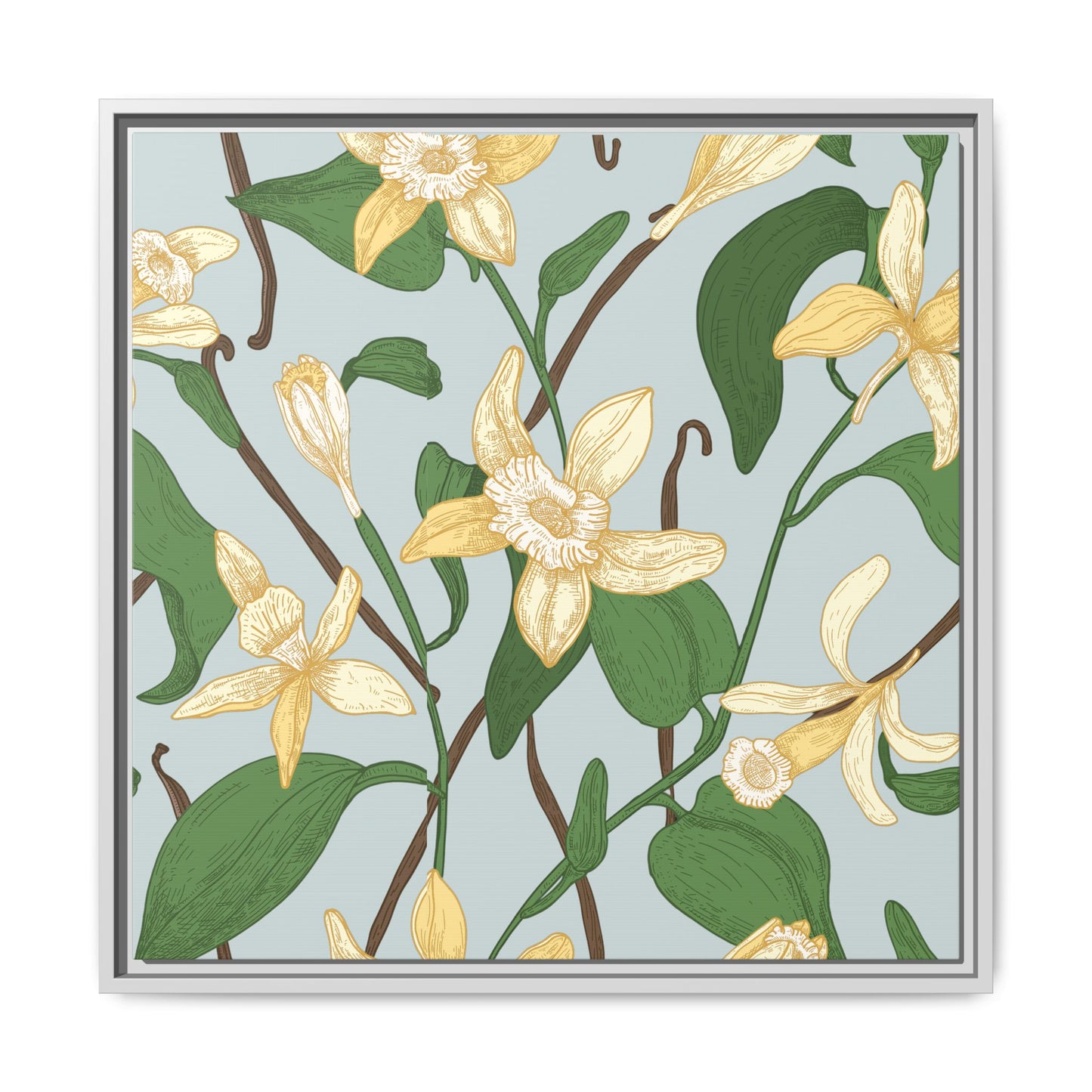 Vanilla Bean Framed Matte Canvas Art - Multiple Frame Colors & Size Options