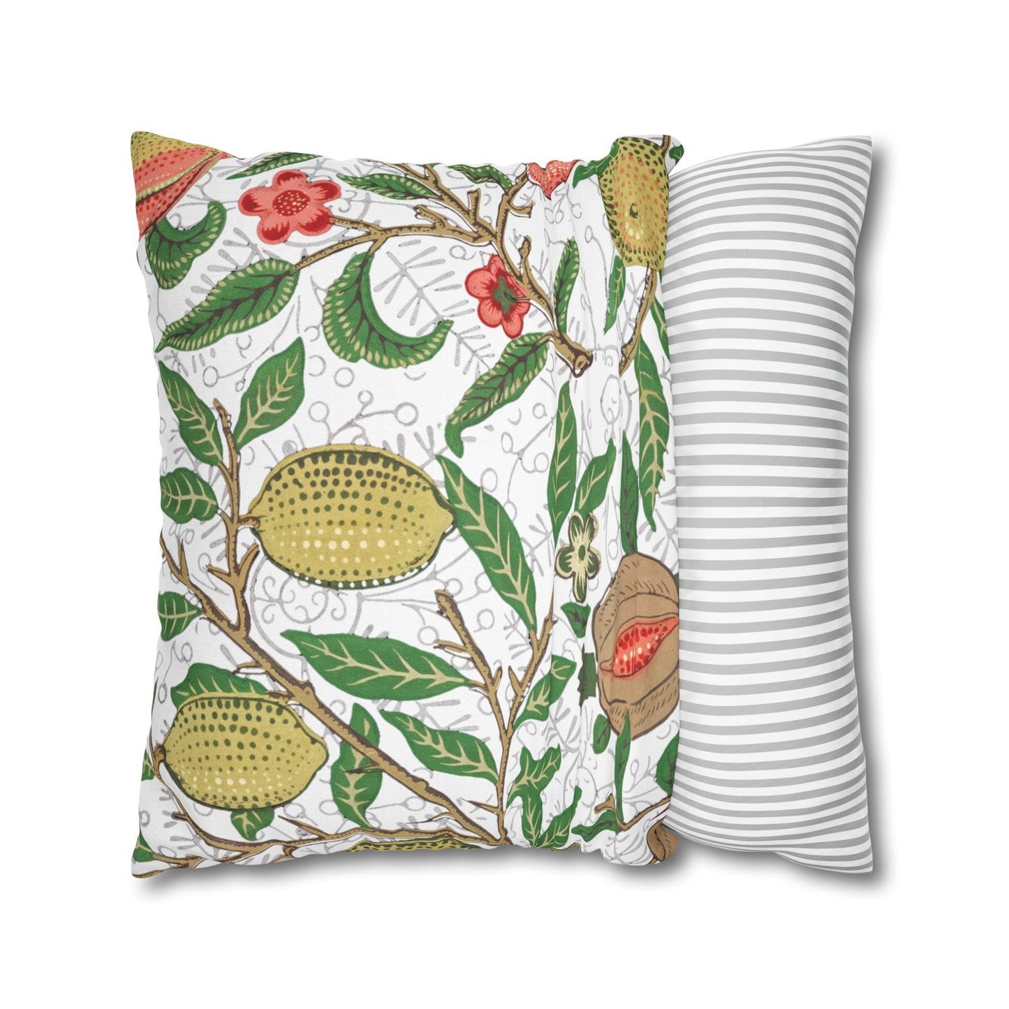 Lemon Verbena Printed Square Pillow Cover (No Insert) - Multiple Sizes (14"x14", 16"x16", 18"x18", 20"x20"), Includes zipper closure