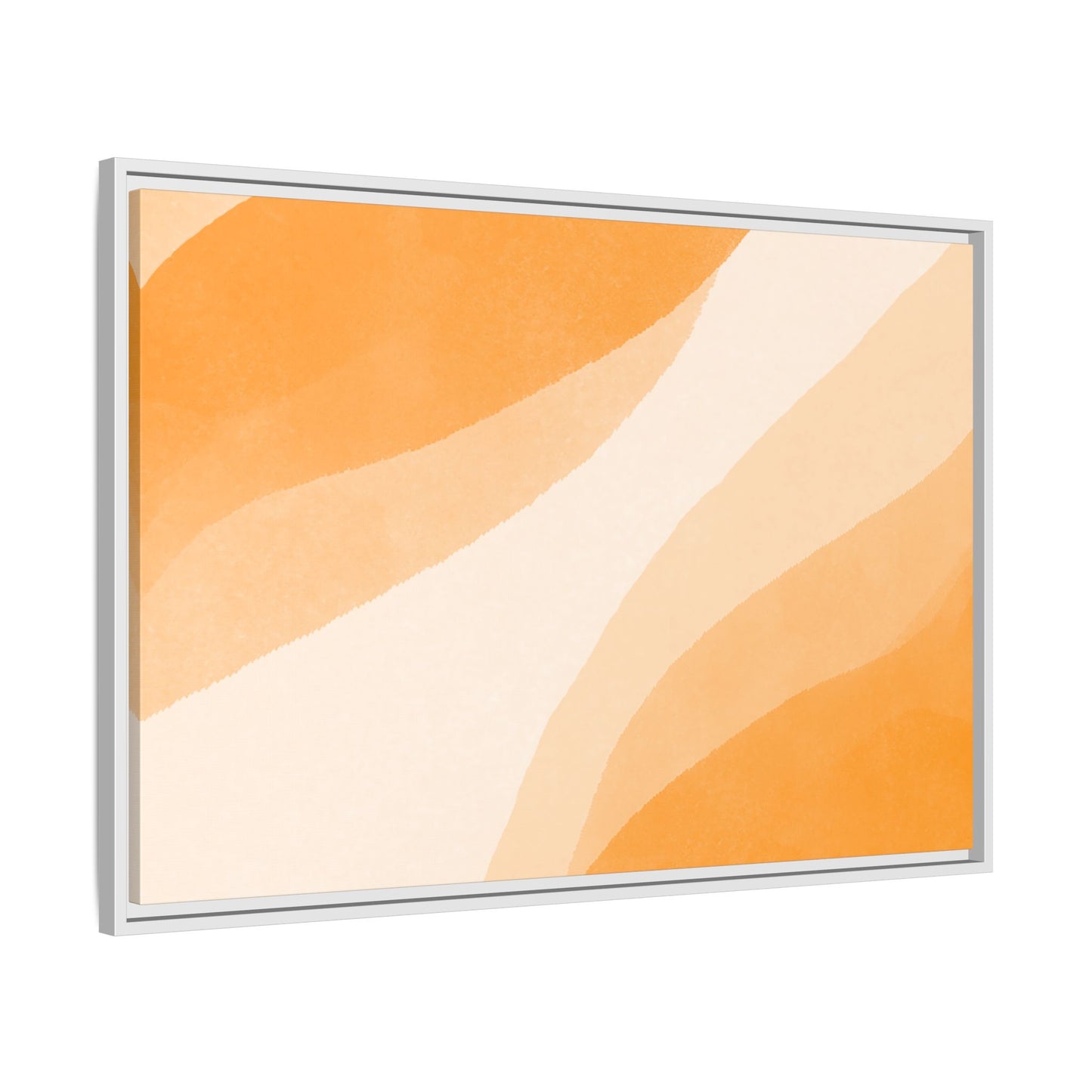 Orange Creamsicle Framed Matte Canvas Art - Multiple Frame Colors & Size Options