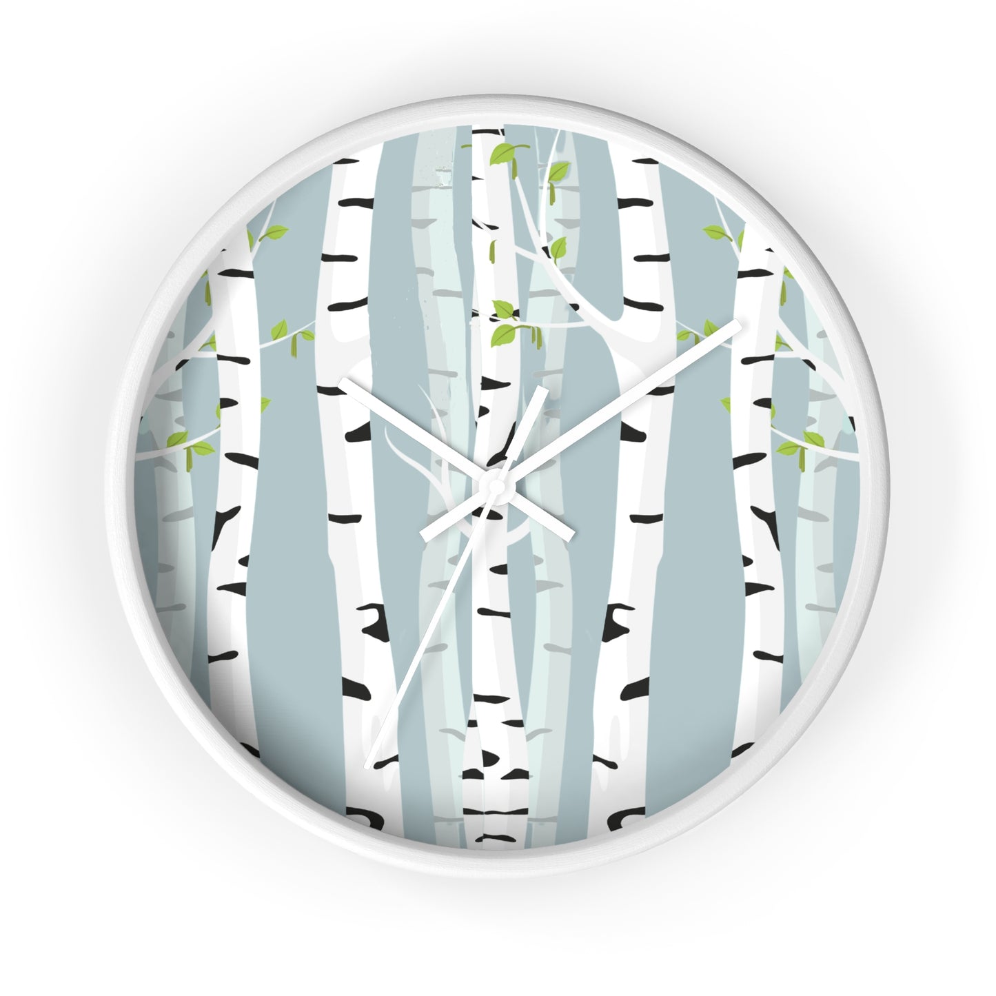 White Birch Wall Clock - Select from Black, White or Natural Wood Color