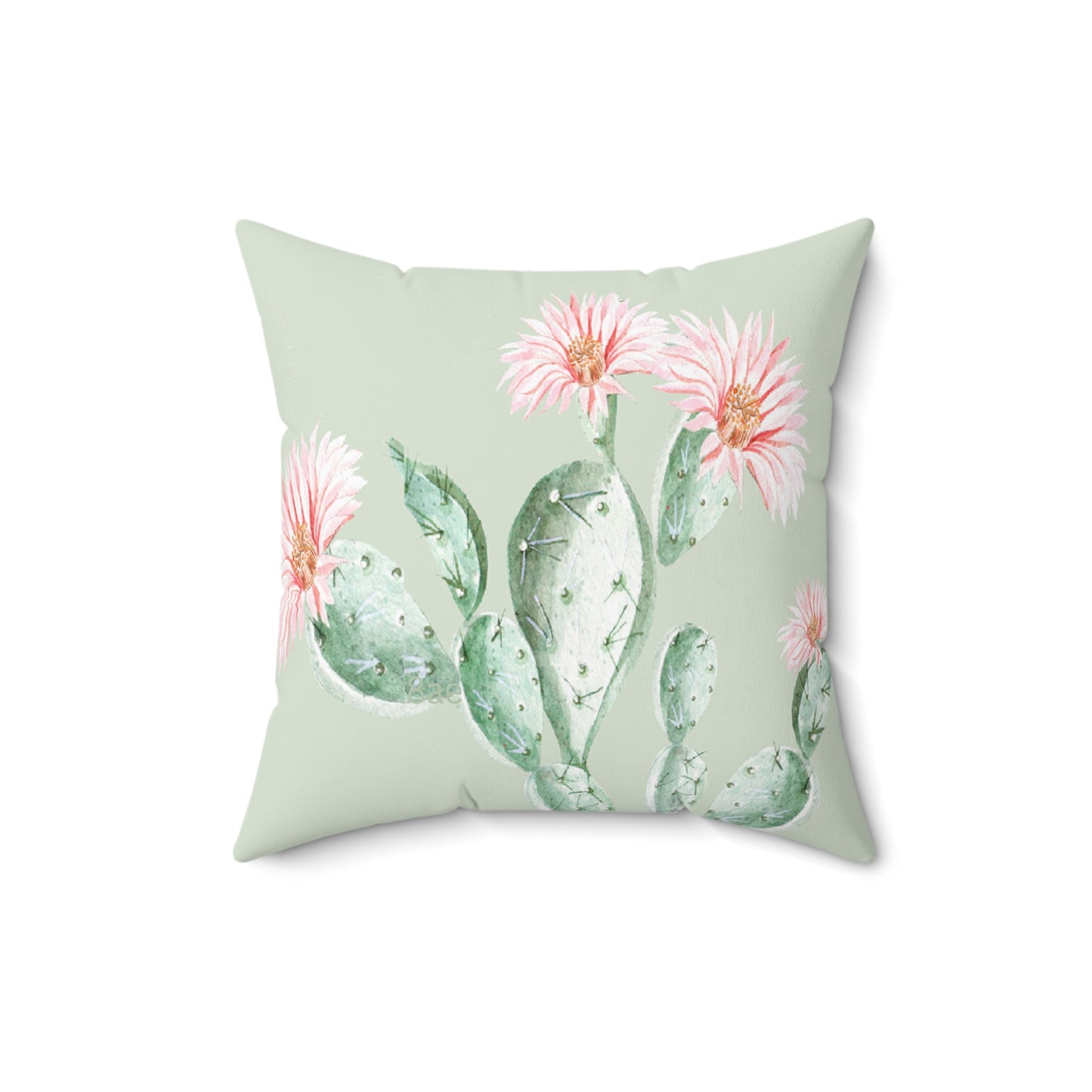 Cactus Flower Printed Square Pillow Cover with Insert - Multiple Sizes (14"x14", 16"x16", 18"x18", 20"x20"), Includes insert and zipper closure