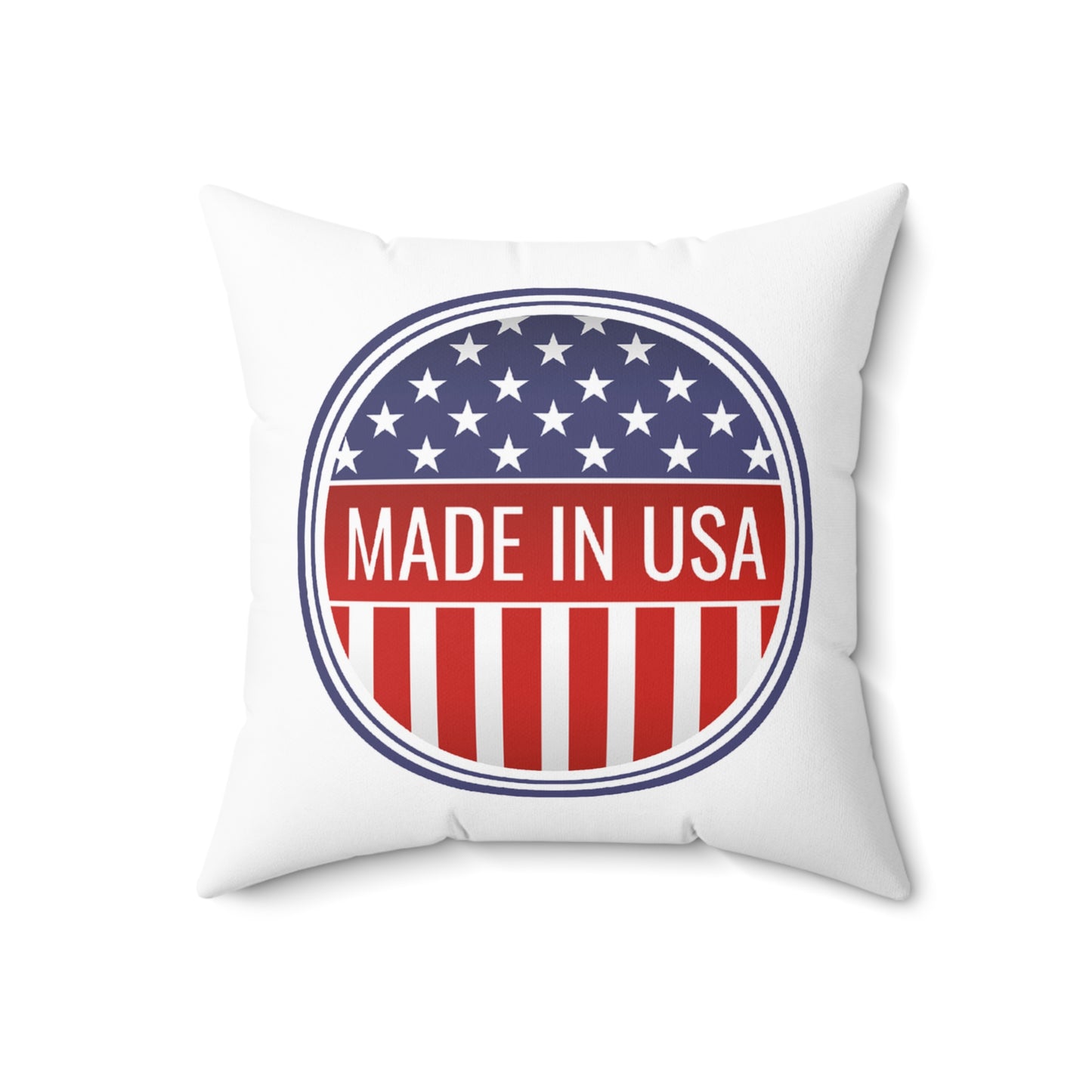 Made in USA Printed Square Pillow Cover with Insert - Multiple Sizes (14"x14", 16"x16", 18"x18", 20"x20"), Includes insert and zipper closure - Patriotic Square Pillow, Made in USA Home Decor, Independence Day Gift