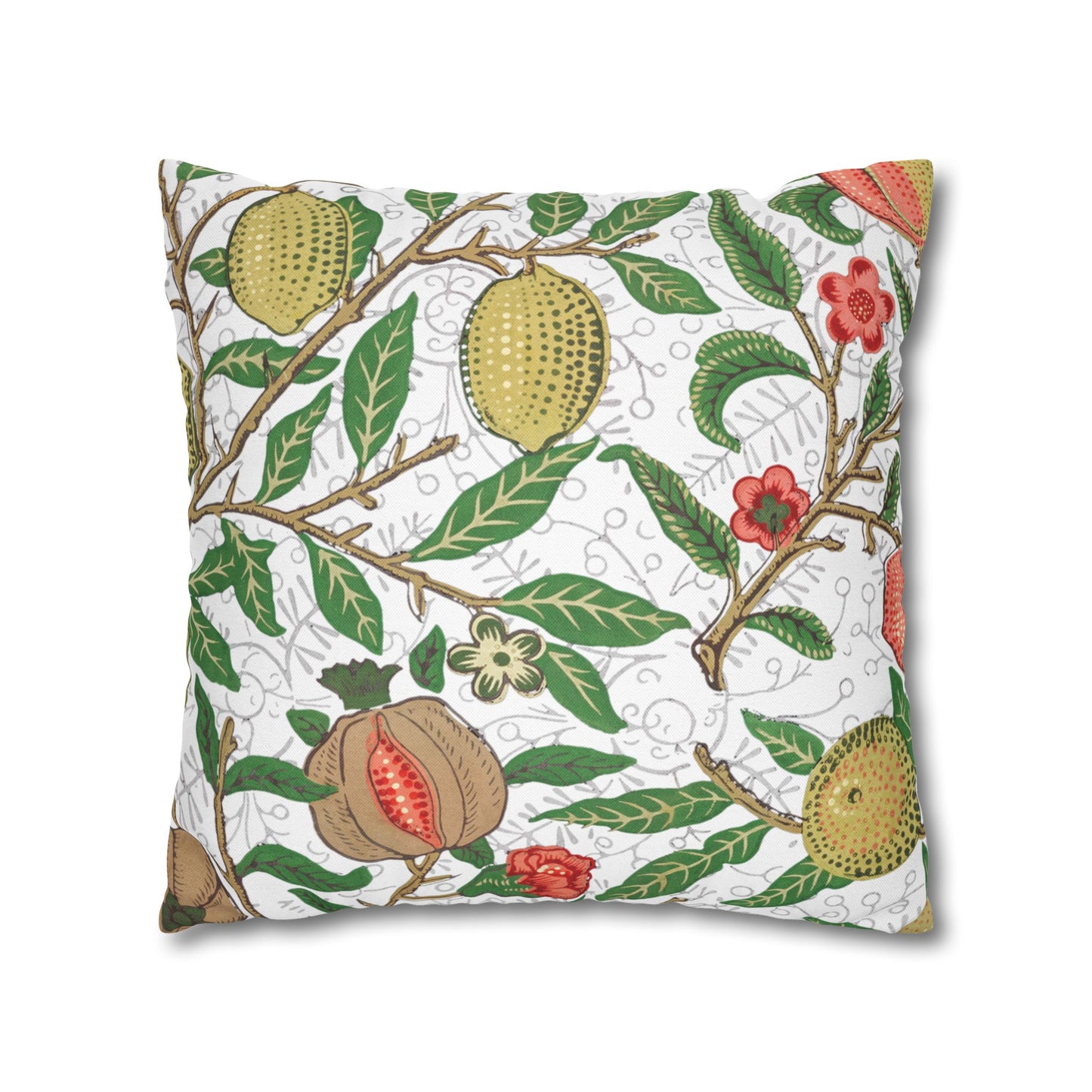 Lemon Verbena Printed Square Pillow Cover (No Insert) - Multiple Sizes (14"x14", 16"x16", 18"x18", 20"x20"), Includes zipper closure