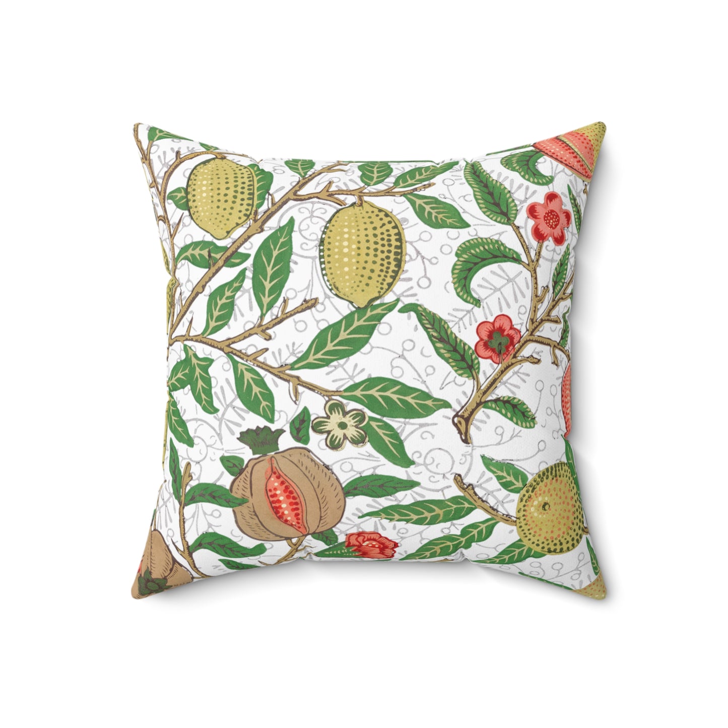 Lemon Verbena Printed Square Pillow Cover with Insert - Multiple Sizes (14"x14", 16"x16", 18"x18", 20"x20"), Includes insert and zipper closure