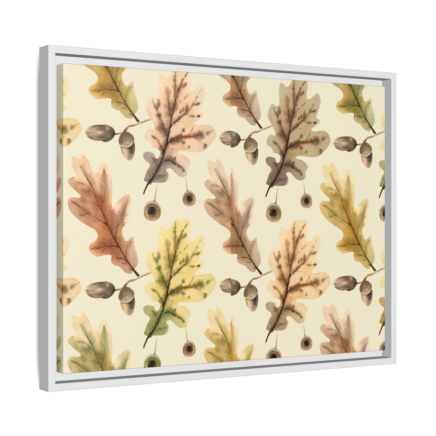 Oak Leaves Framed Matte Canvas Art - Multiple Frame Colors & Size Options