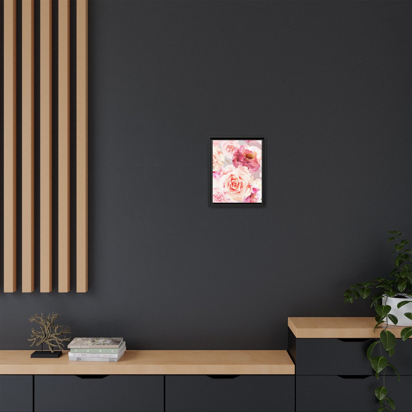 Bohemian Rose Framed Matte Canvas Art - Multiple Frame Colors & Size Options