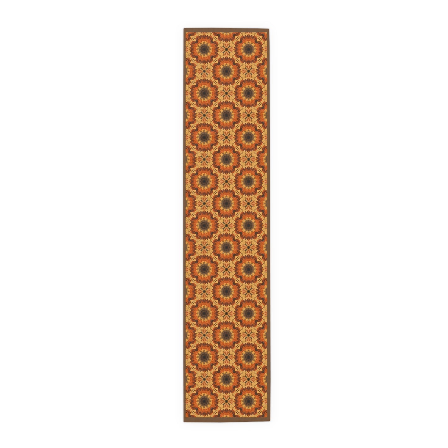 Groovy Fall Flowers Table Runner - 16" x 72" or 16" x 90" Sizes, Fall Table Home Decor, Retro Home Decor, Thanksgiving Table Runner, Fall Table Runner, Cotton Twill or Polyester material choices